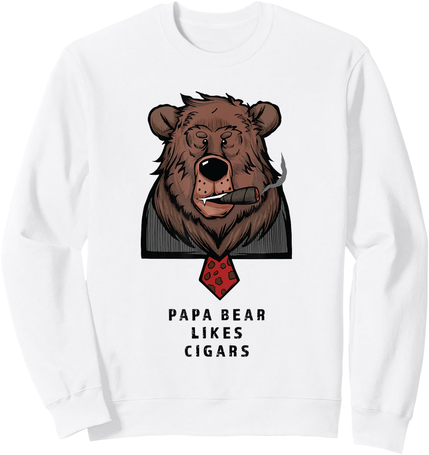 Papa Bear Cigar Sweatshirt - Sweatshirt | White