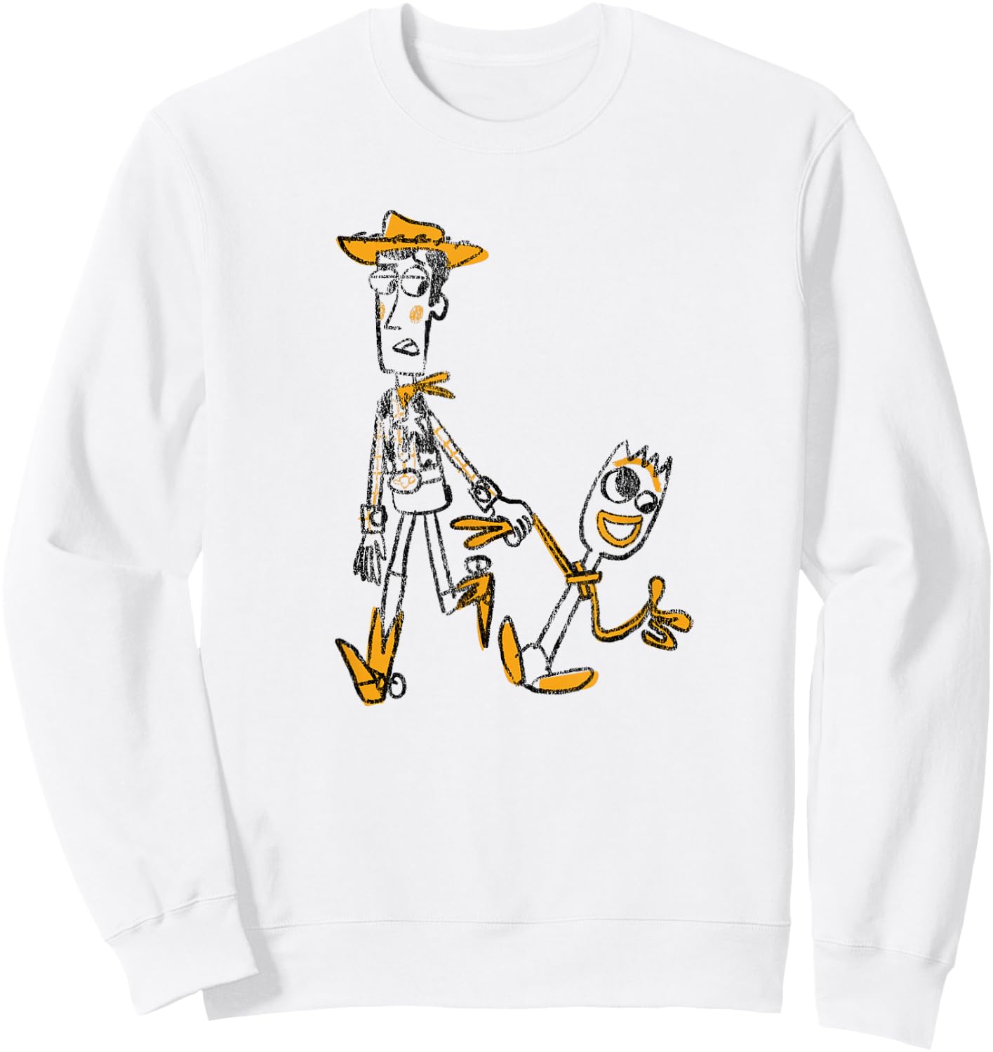 Disney Pixar Toy Story 4 Woody and Forky Sketch Sweatshirt - Sweatshirt | White