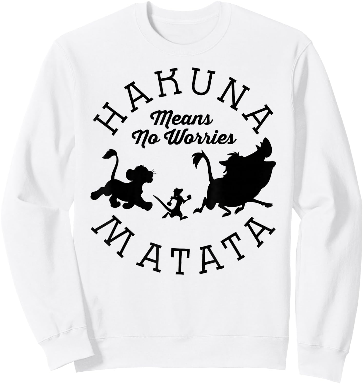 Disney The Lion King Hakuna Matata Means No Worries Shadows Sweatshirt - Sweatshirt | White