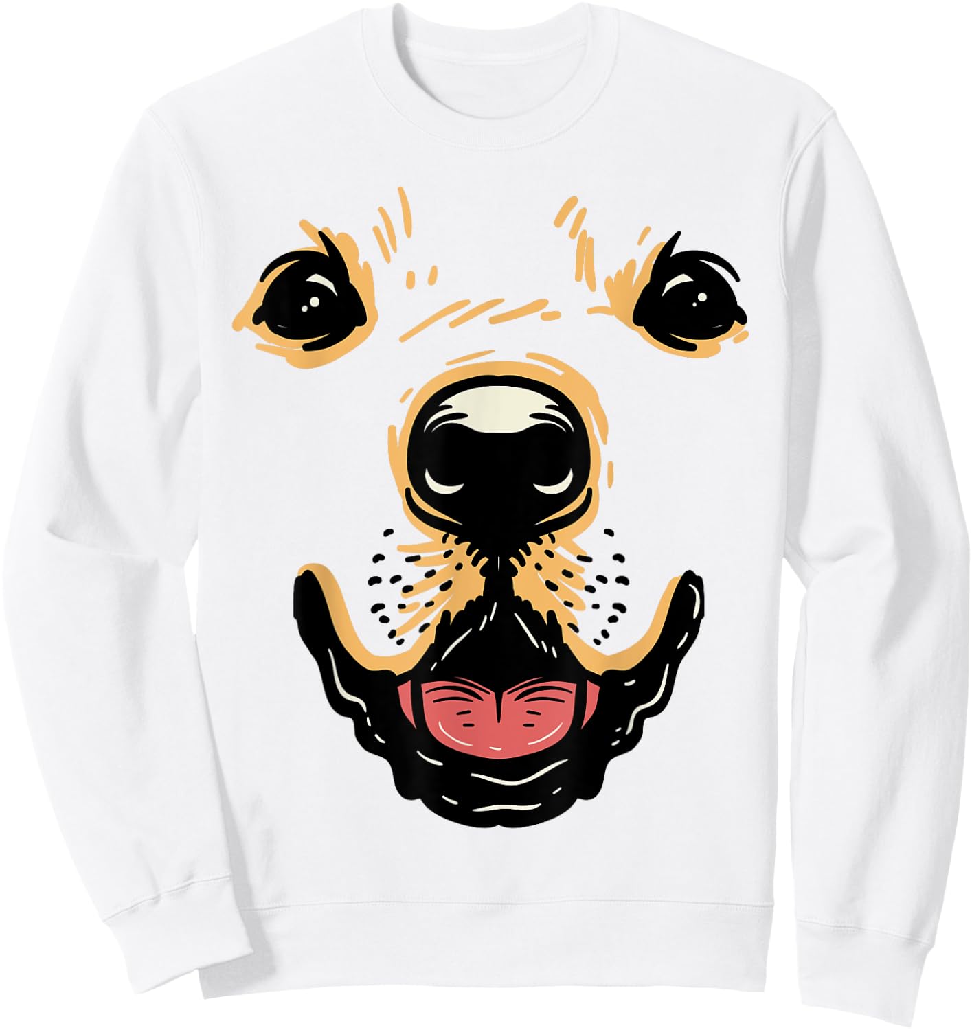 Dog Face Shirt Golden Retriever Labrador Halloween Costume Women Kids Sweatshirt - Sweatshirt | White