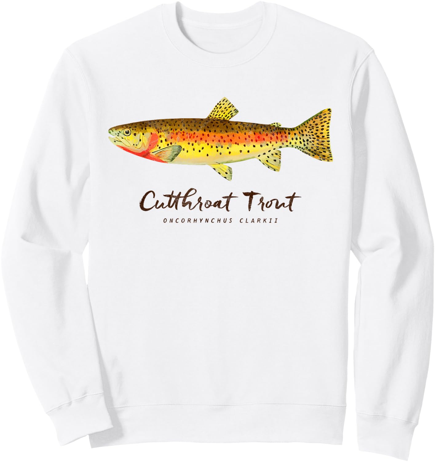 Retro Cutthroat Trout Vintage Fly Fishing Sweatshirt - Sweatshirt | White
