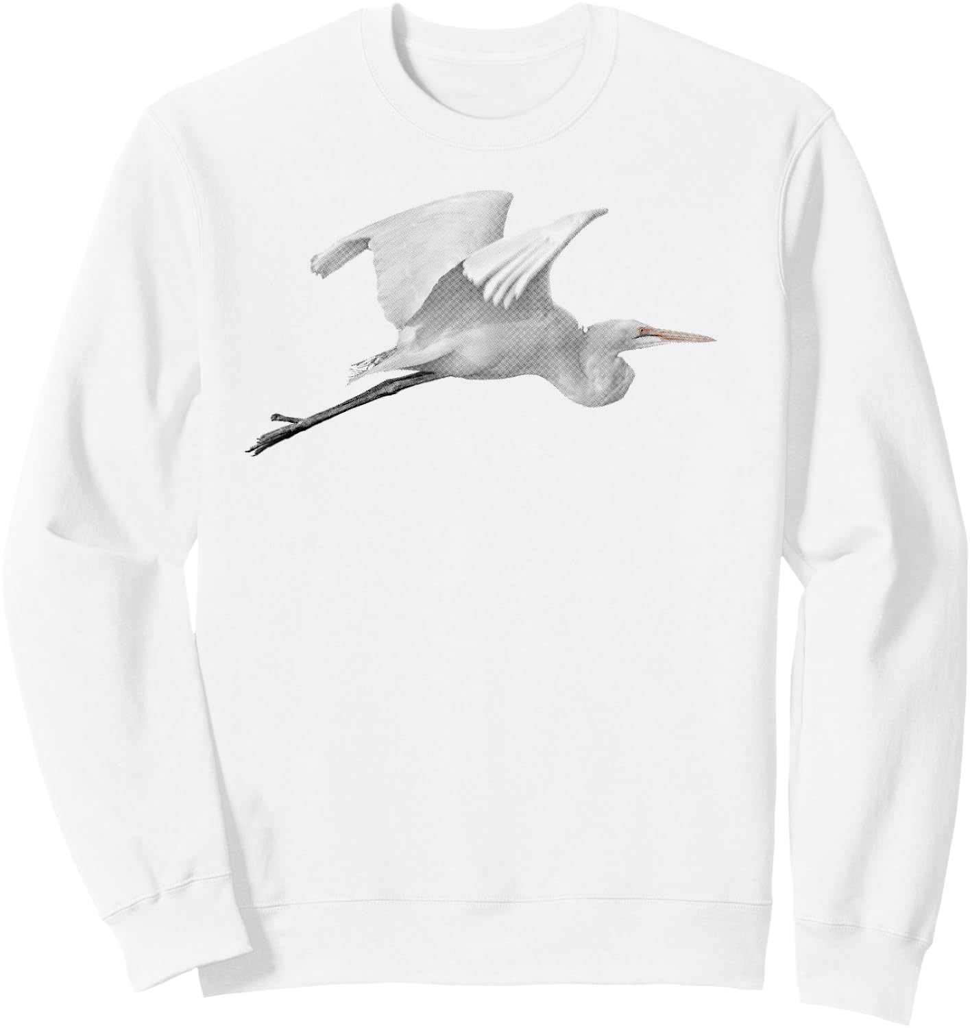 Great White Egret in Flight Sweatshirt - Sweatshirt | White