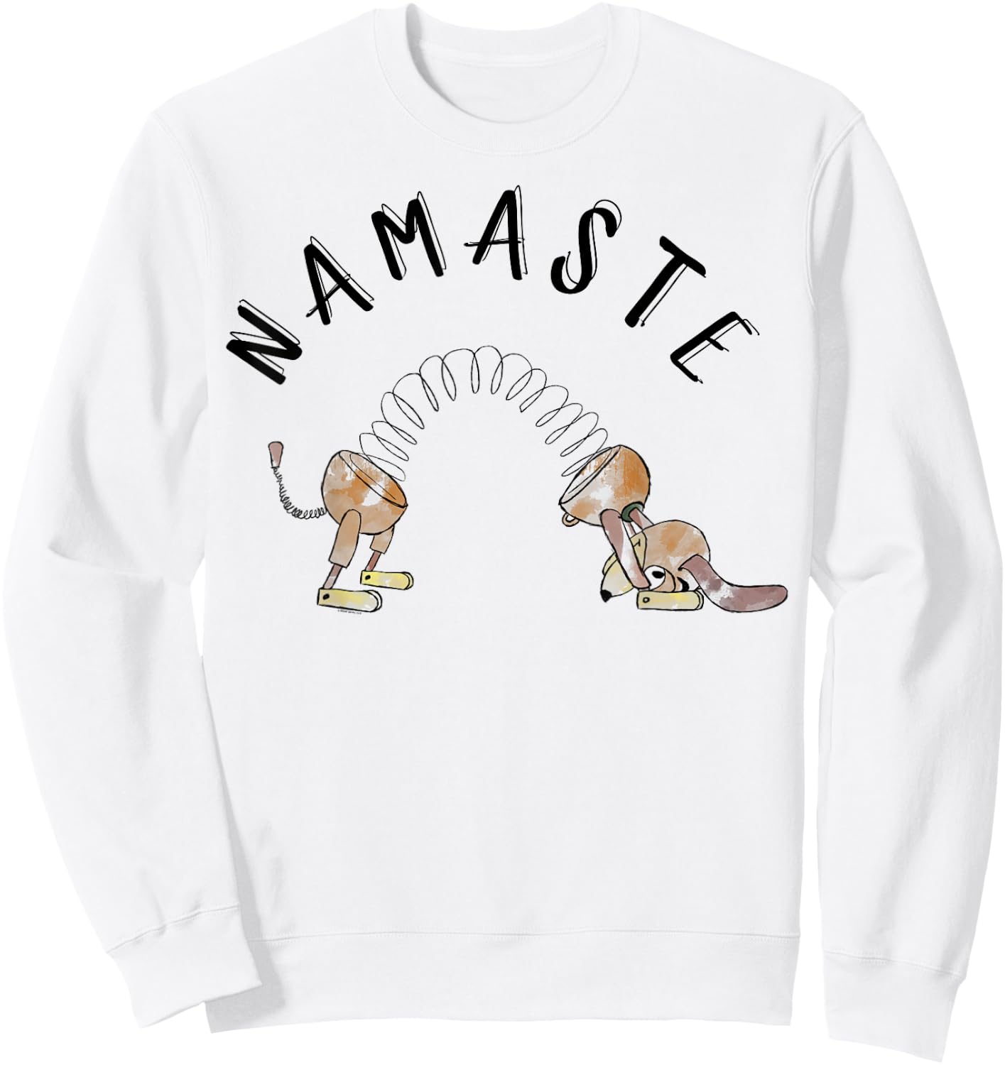 Disney Pixar Toy Story Slinky Dog Namaste Stretch Poster Sweatshirt - Sweatshirt | White