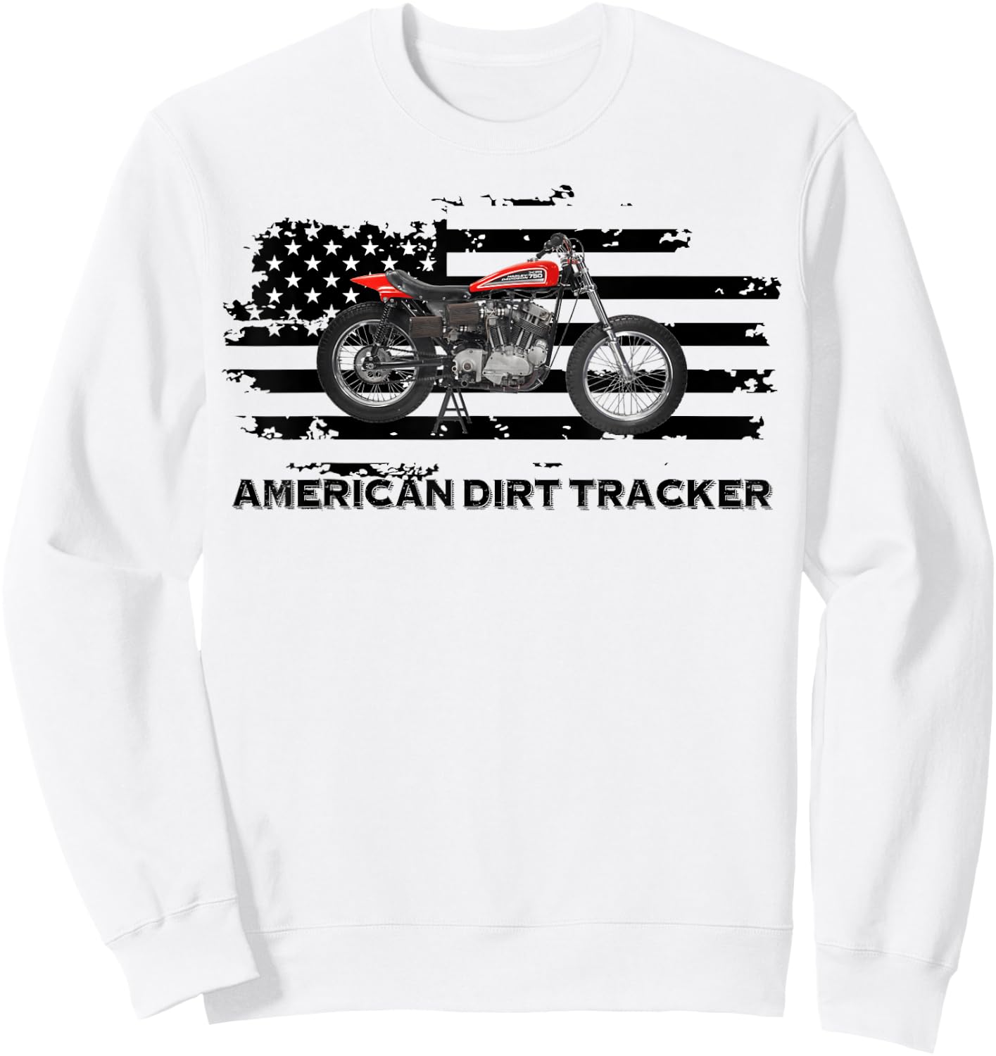 American Dirt Tracker Flat Track Racer Dirt Track Men Boys Sweatshirt - Sweatshirt | White