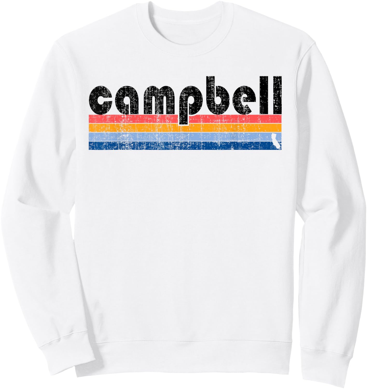 Vintage 80s Style Campbell CA Sweatshirt - Sweatshirt | White