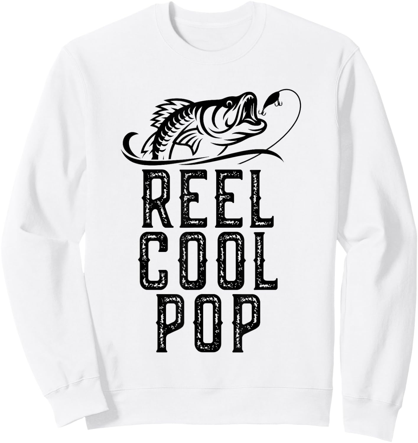 Reel Cool Pop Fishing Fisherman Funny Grandpa Retro Sweatshirt - Sweatshirt | White