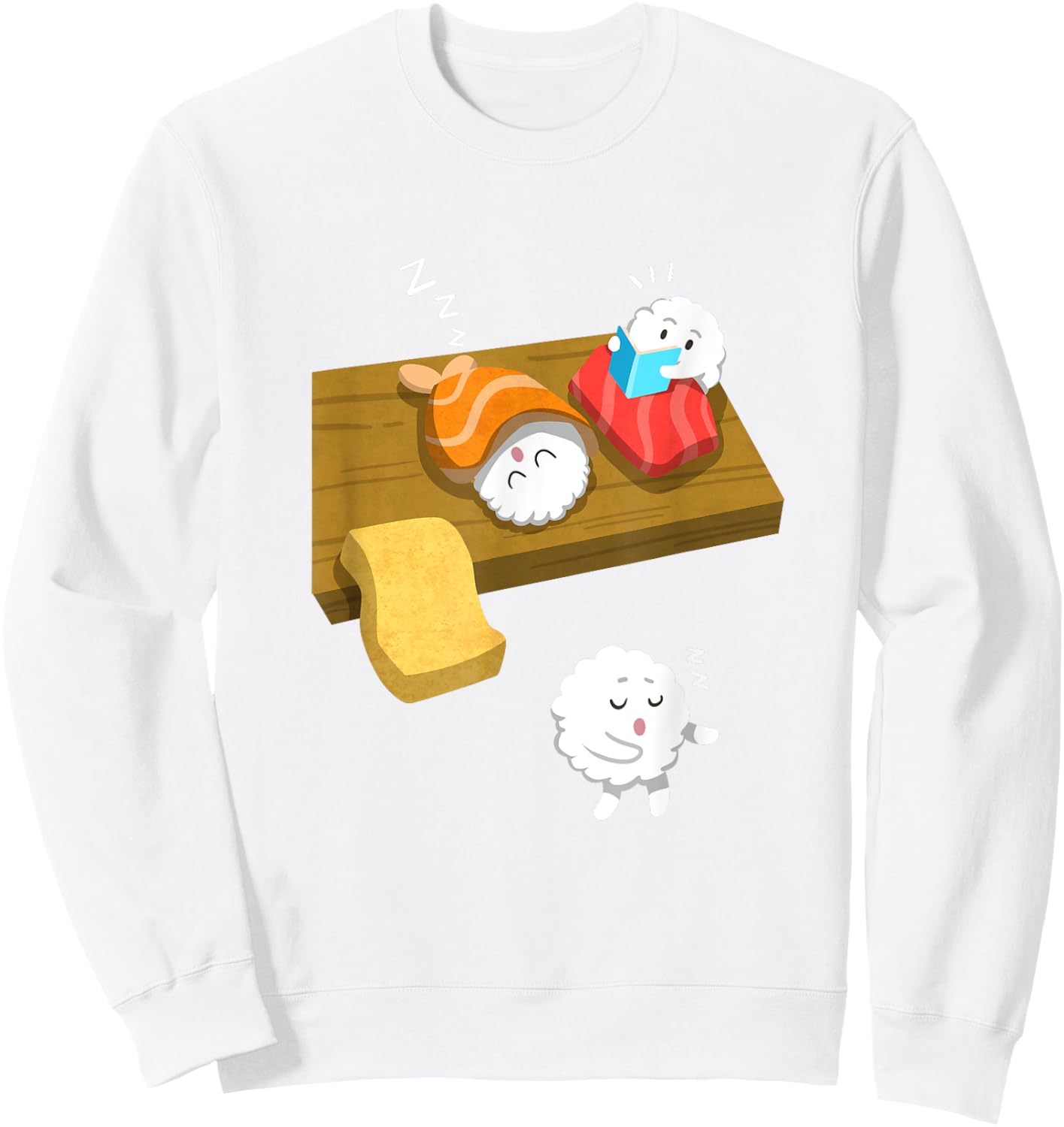 Sleep Walking Sushi Funny Japanese Food Sashimi Gift T Shirt Sweatshirt - Sweatshirt | White