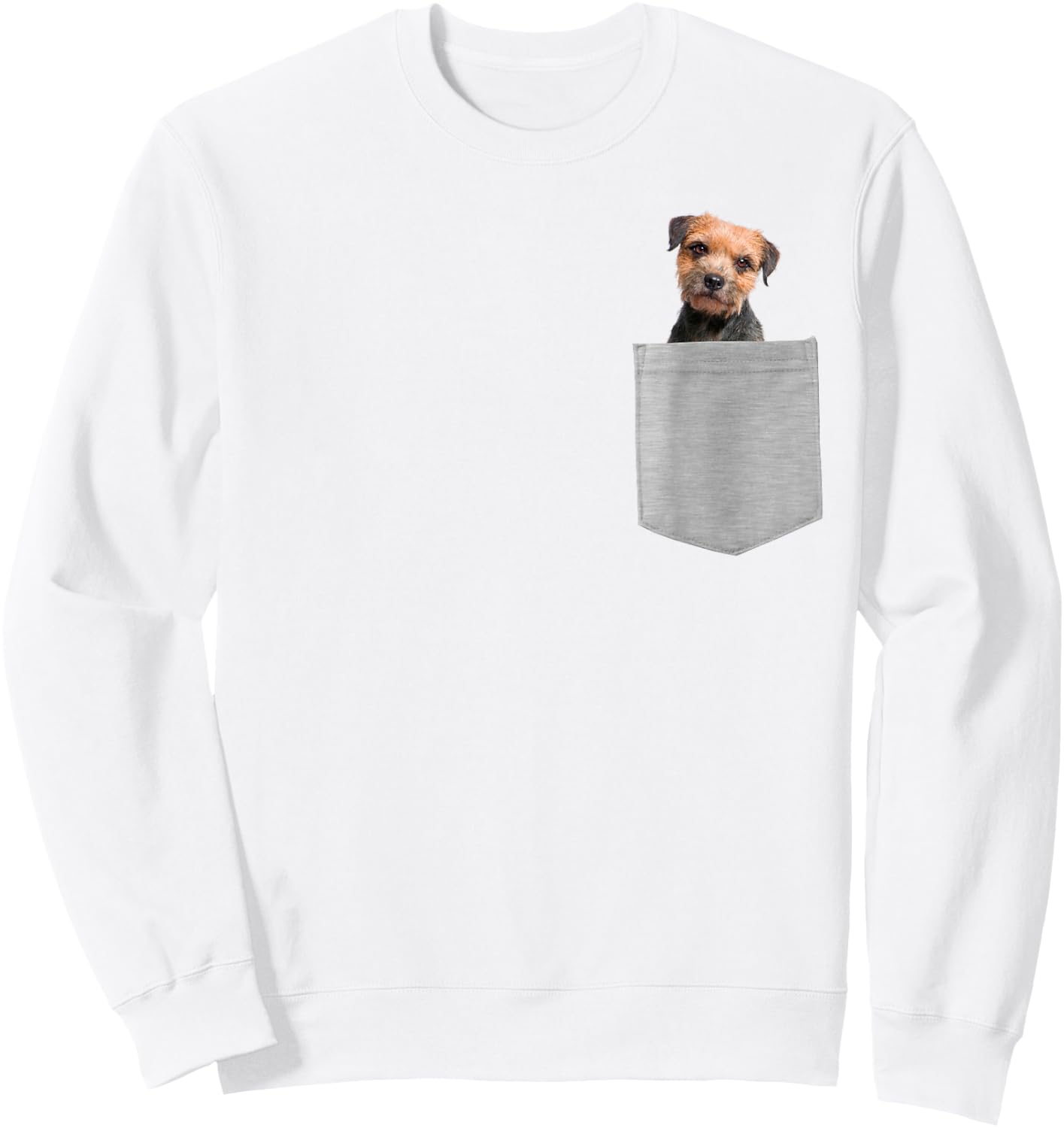 Dog in Your Pocket Border Terrier Sweatshirt - Sweatshirt | White