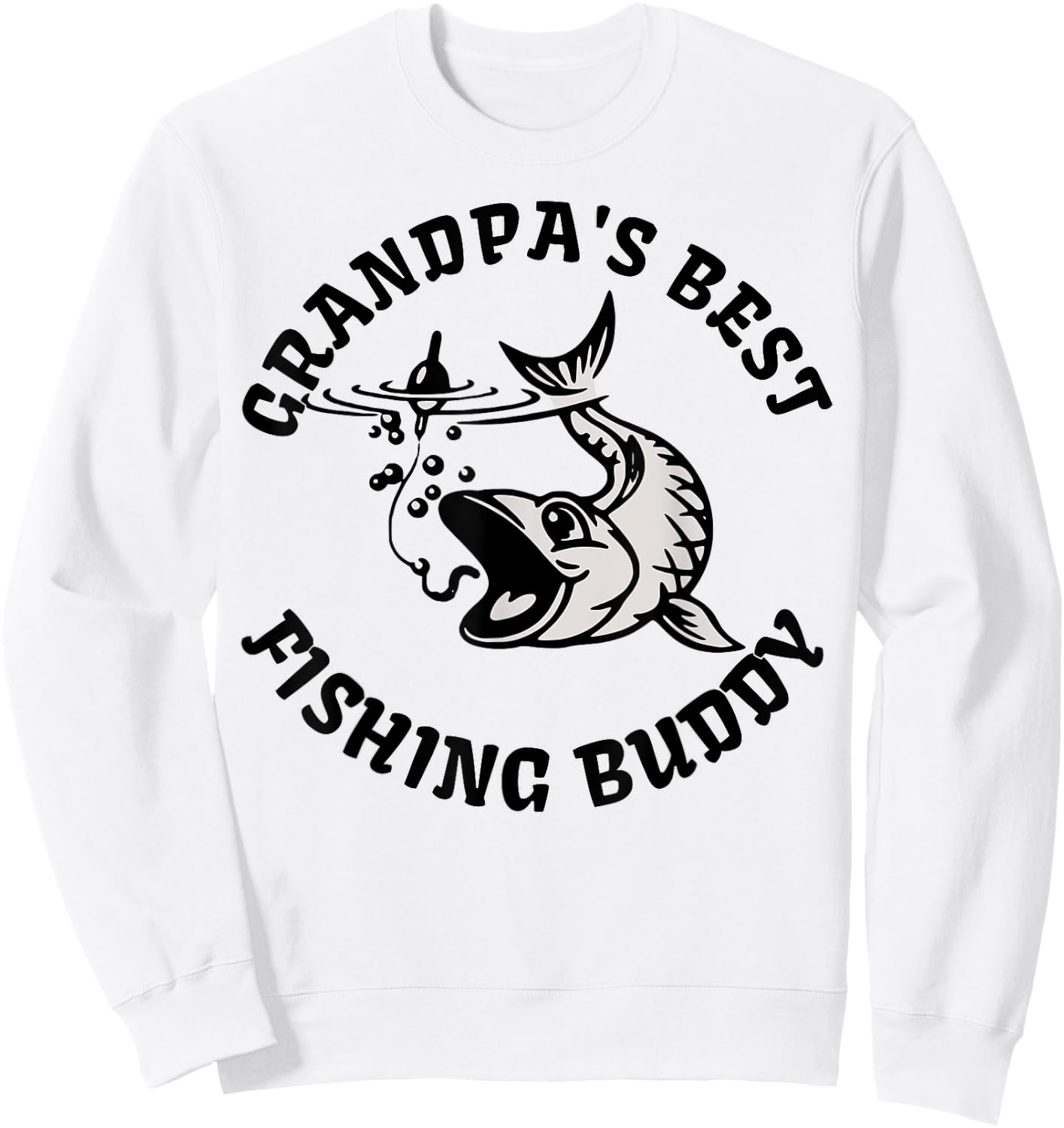 Grandpa's Best Fishing Buddy Kid's Shirt | Fishing Sweatshirt - Sweatshirt | White
