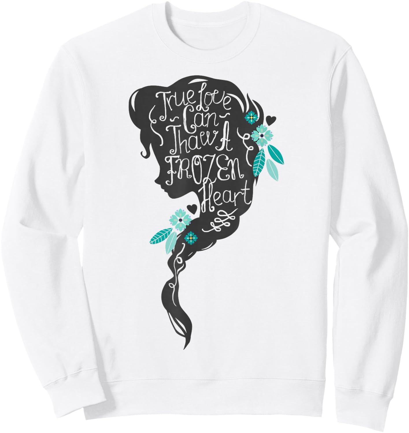 Disney Frozen Elsa Head Profile Love Thaws Graphic Sweatshirt - Sweatshirt | White