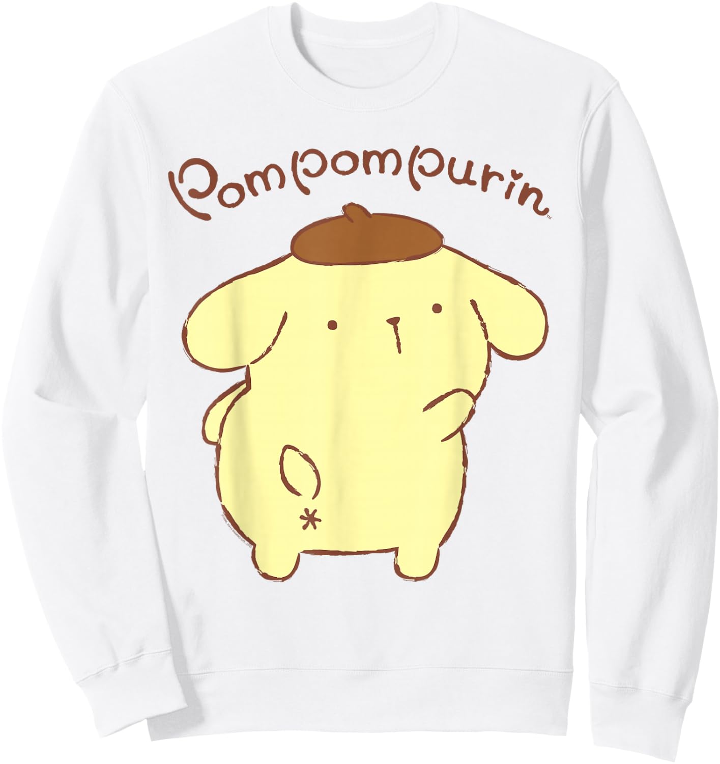 Sanrio Pompompurin Backside Logo Shirt Sweatshirt - Sweatshirt | White