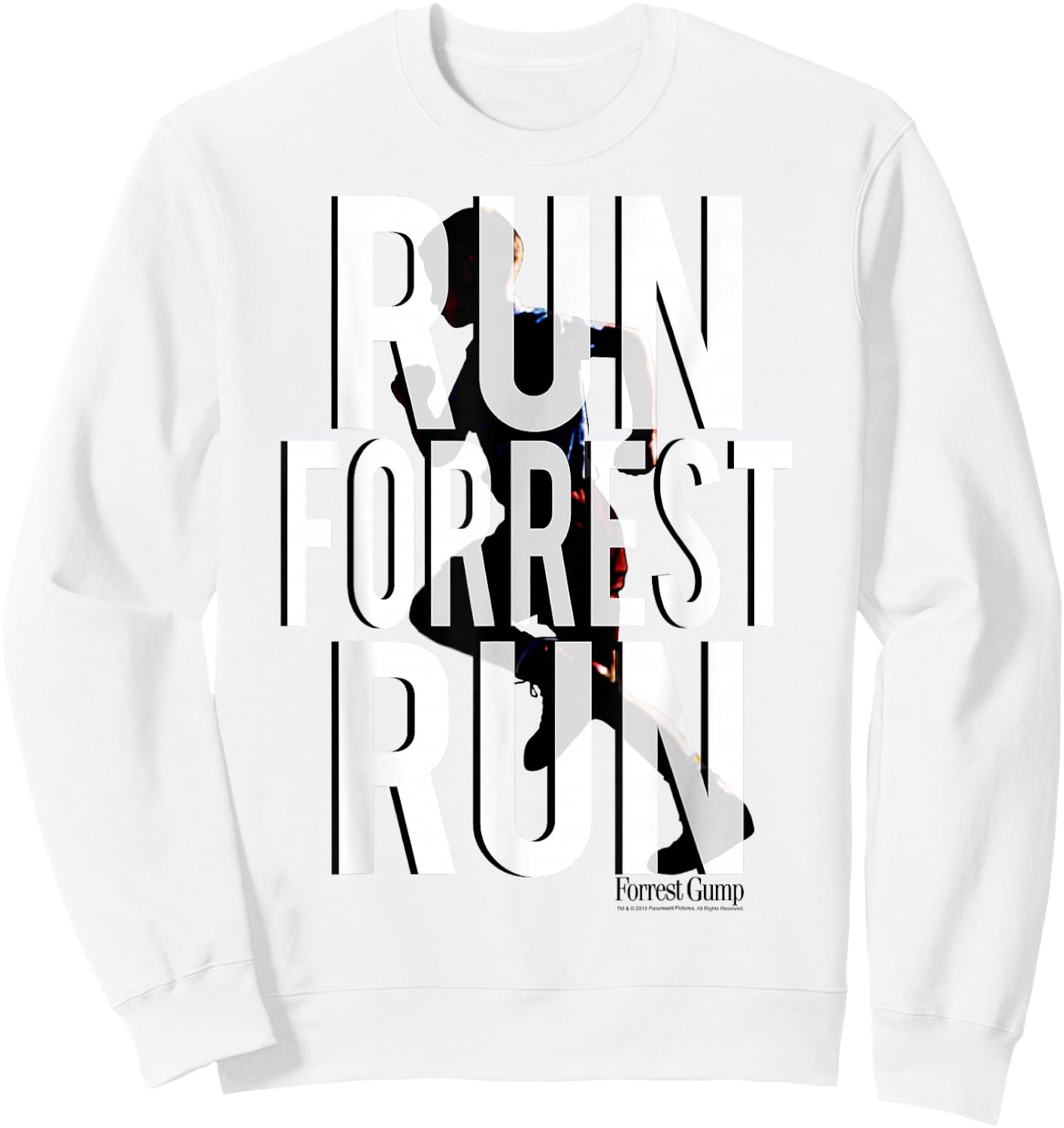Forrest Gump Run Forrest Run Silhouette Sweatshirt - Sweatshirt | White