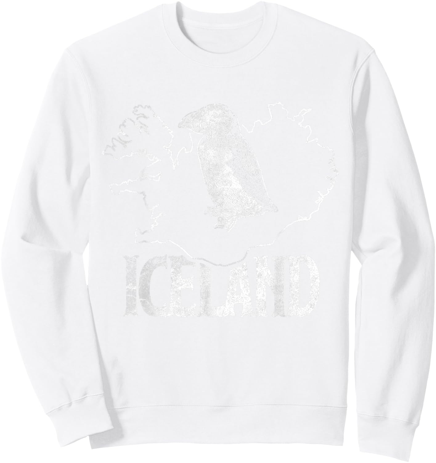 Iceland Map Love Puffins Cute Puffin Gift Kids Sweatshirt - Sweatshirt | White