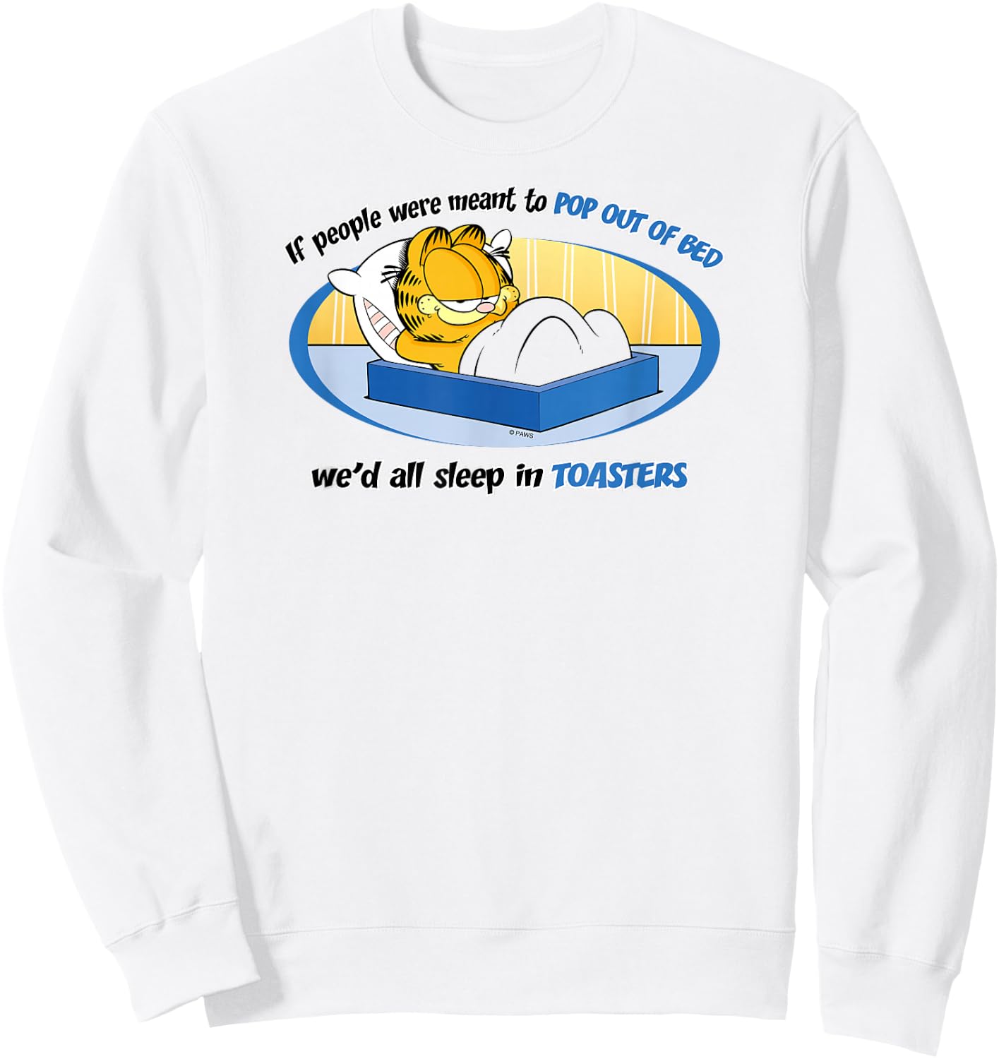 Garfield Pop Out Of Bed Sweatshirt - Sweatshirt | White