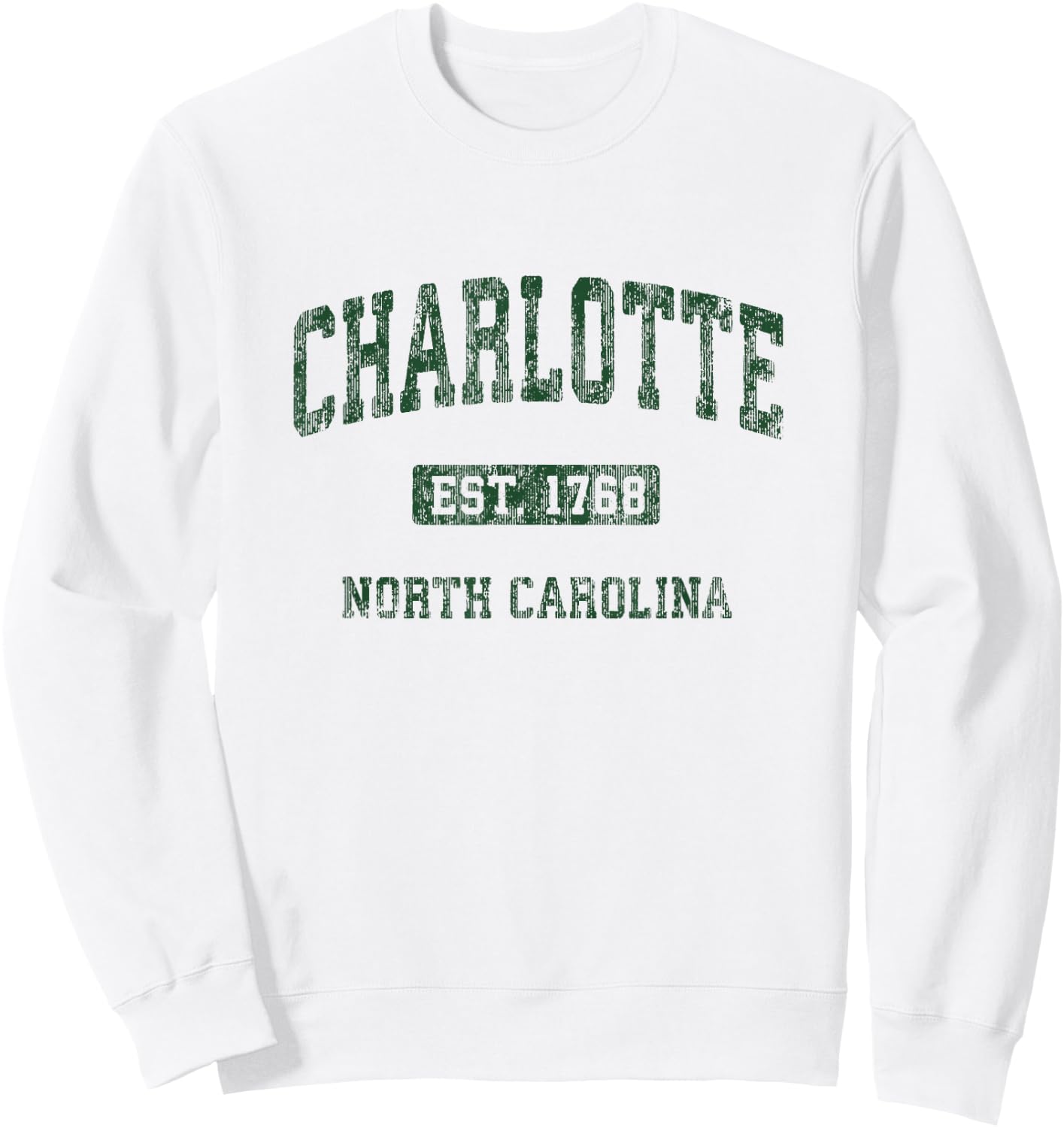 Charlotte North Carolina NC Vintage Athletic Sports Design Sweatshirt - Sweatshirt | White