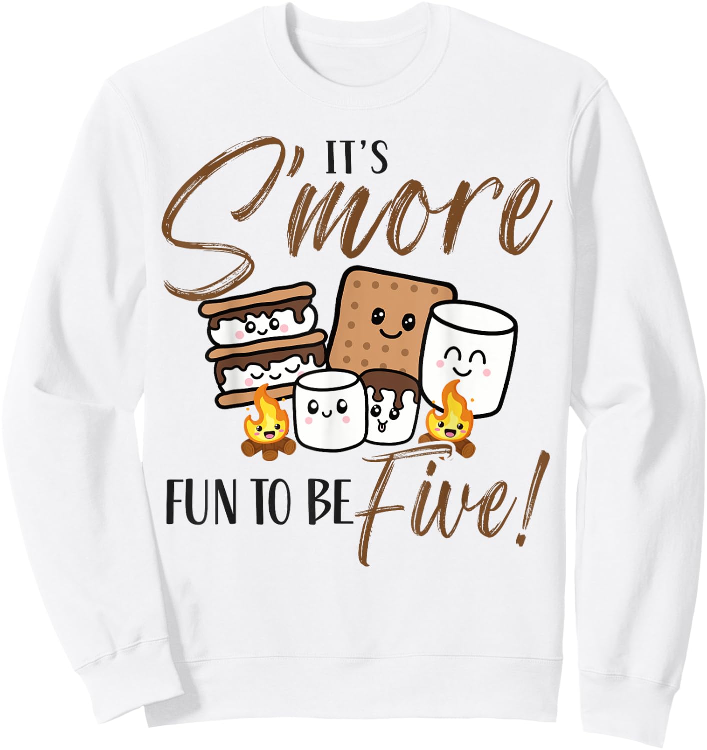 It's S'more Fun To Be Five 5th Marshmallow Birthday Campfire Sweatshirt - Sweatshirt | White