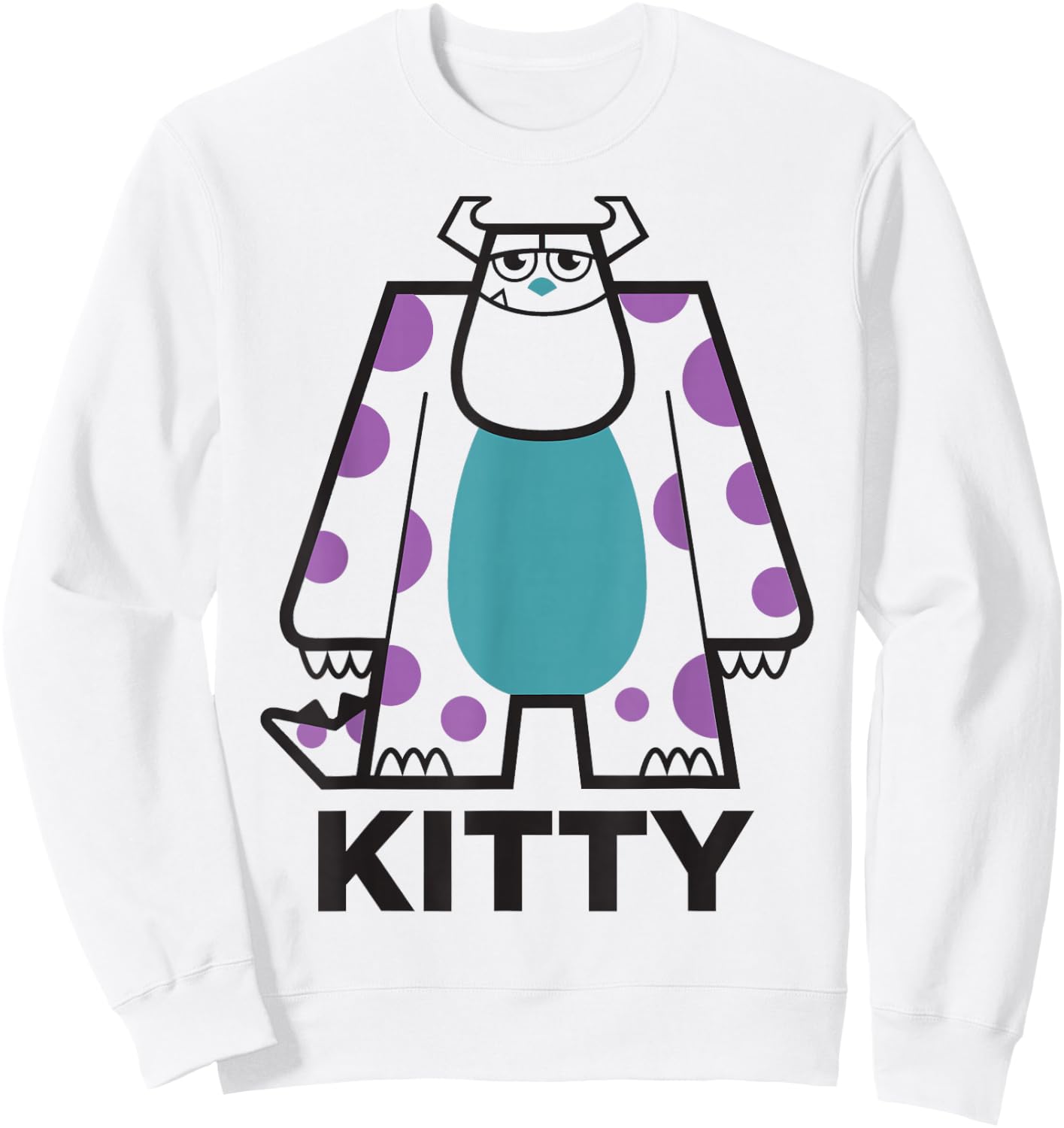 Disney Pixar Monsters, Inc. Sulley Kitty Big Portrait & Logo Sweatshirt - Sweatshirt | White