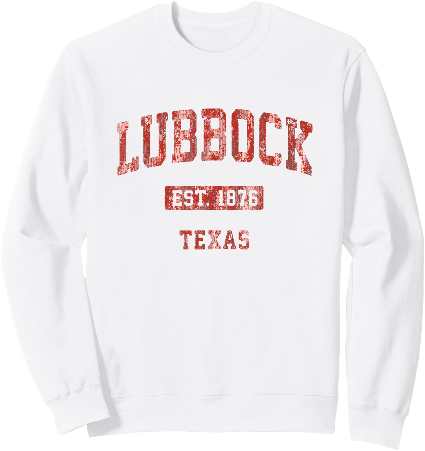 Lubbock Texas TX Vintage Athletic Sports Design Sweatshirt - Sweatshirt | White