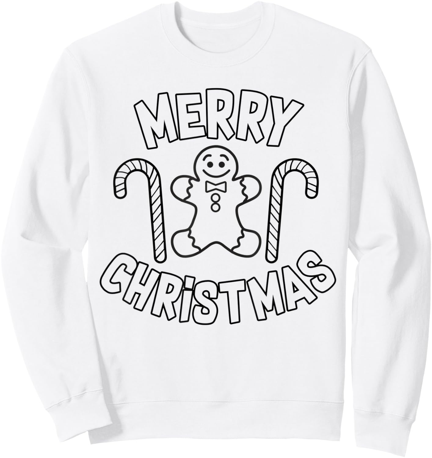 Christmas Coloring Page Shirt, Kids Holiday Gift Sweatshirt - Sweatshirt | White