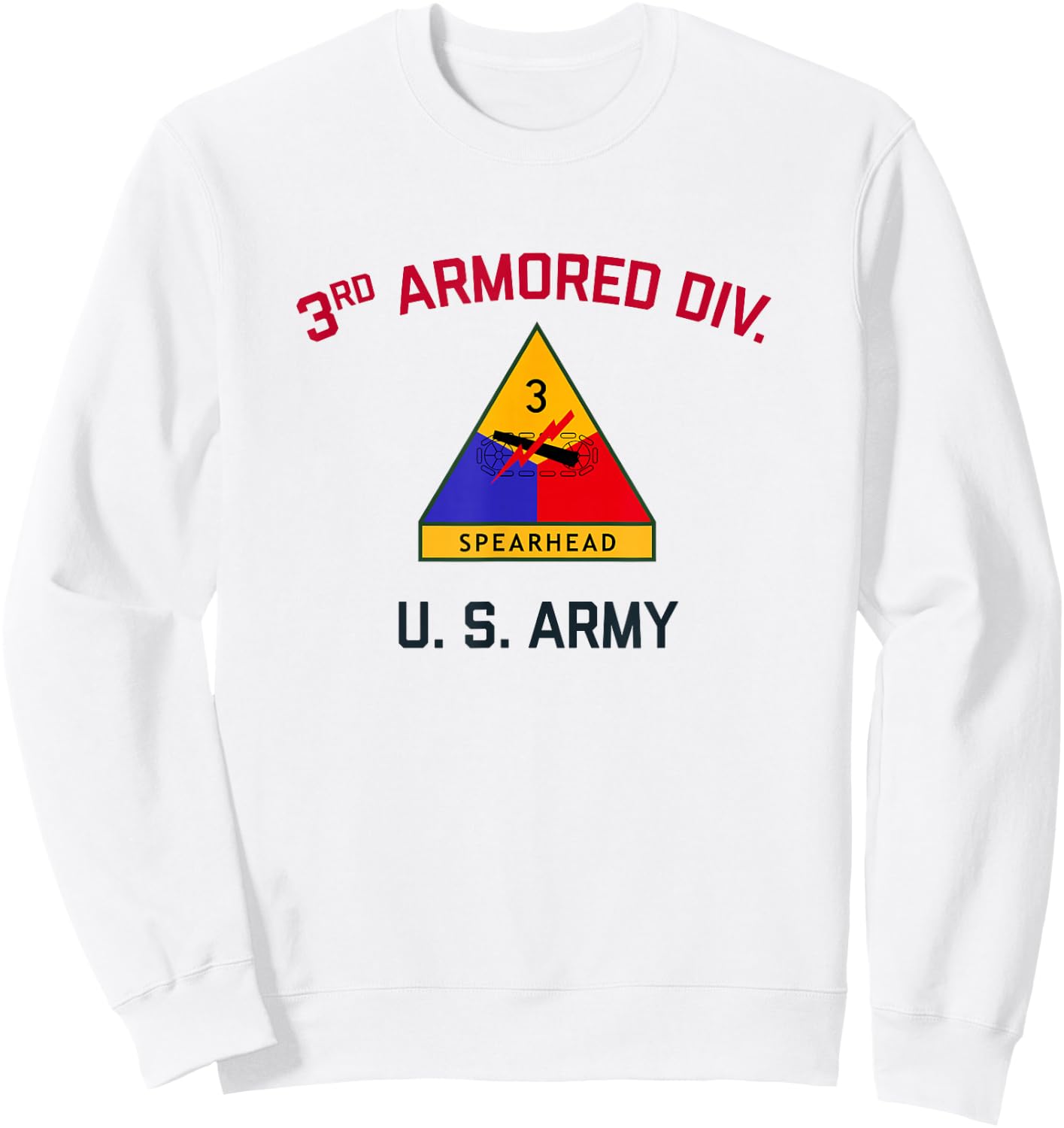US Army 3rd Armored Division "Spearhead" | WW2 Vintage Tank Sweatshirt - Sweatshirt | White