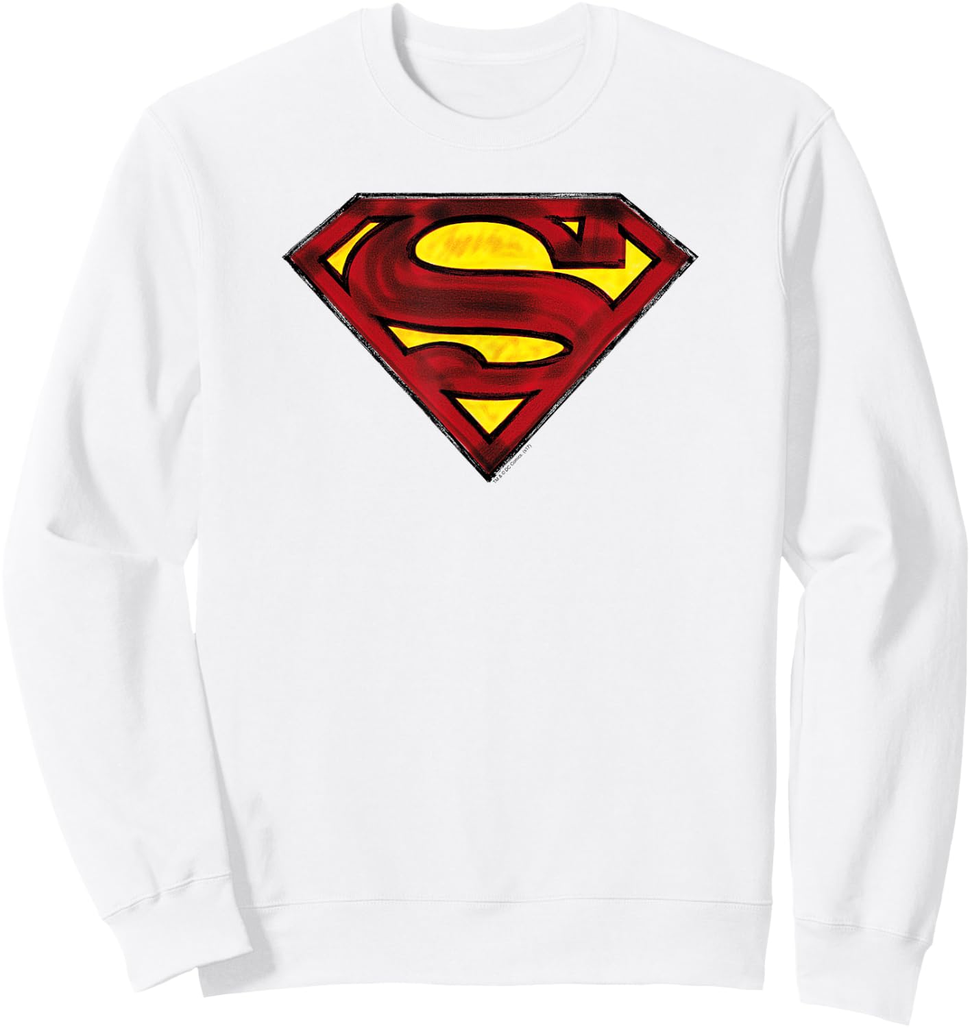 Superman Charcoal Shield T Shirt Sweatshirt - Sweatshirt | White