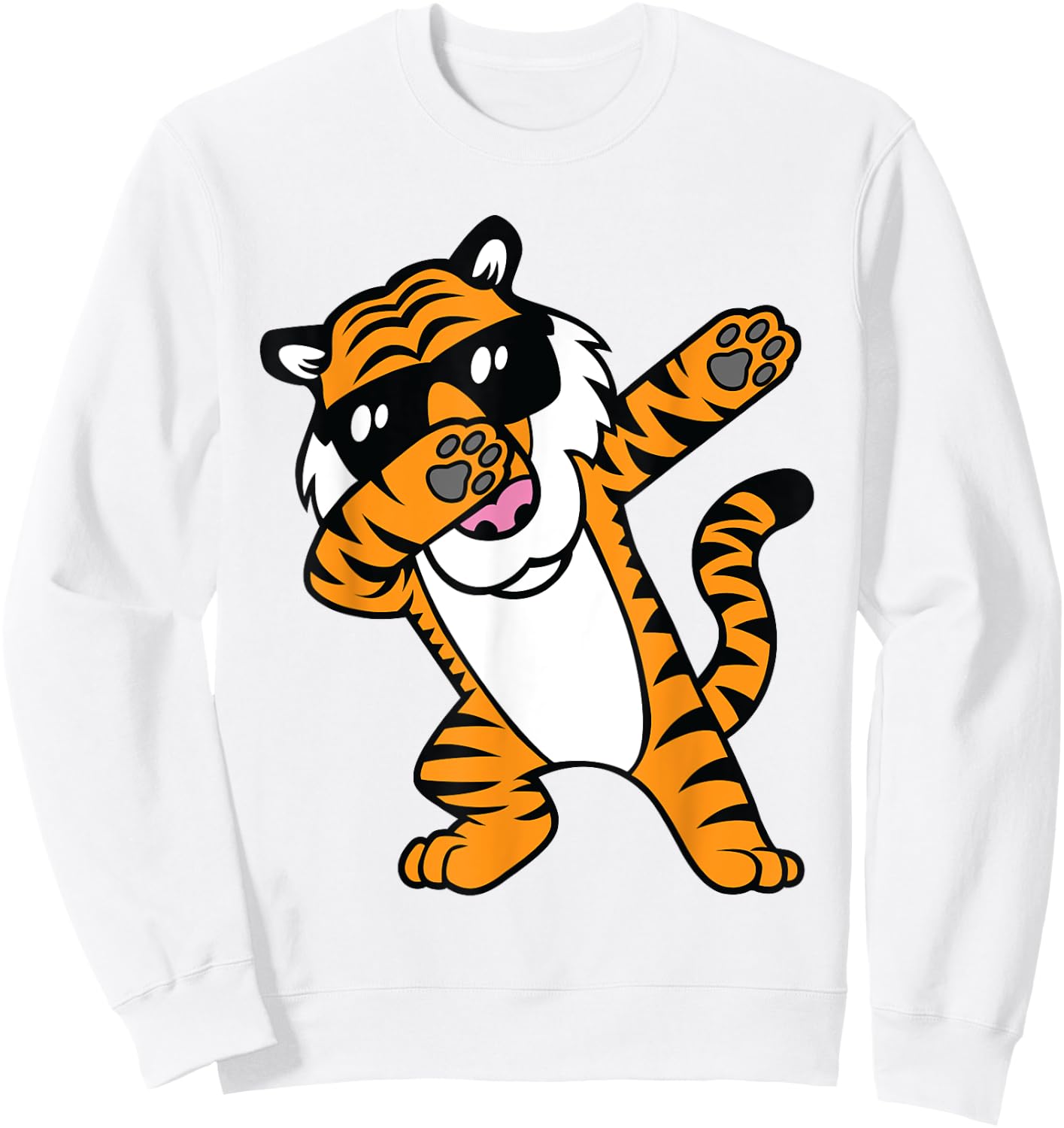 Dabbing Tiger Funny Cool Dancing Big Cat Dab Men Women Girls Kids Sweatshirt - Sweatshirt | White
