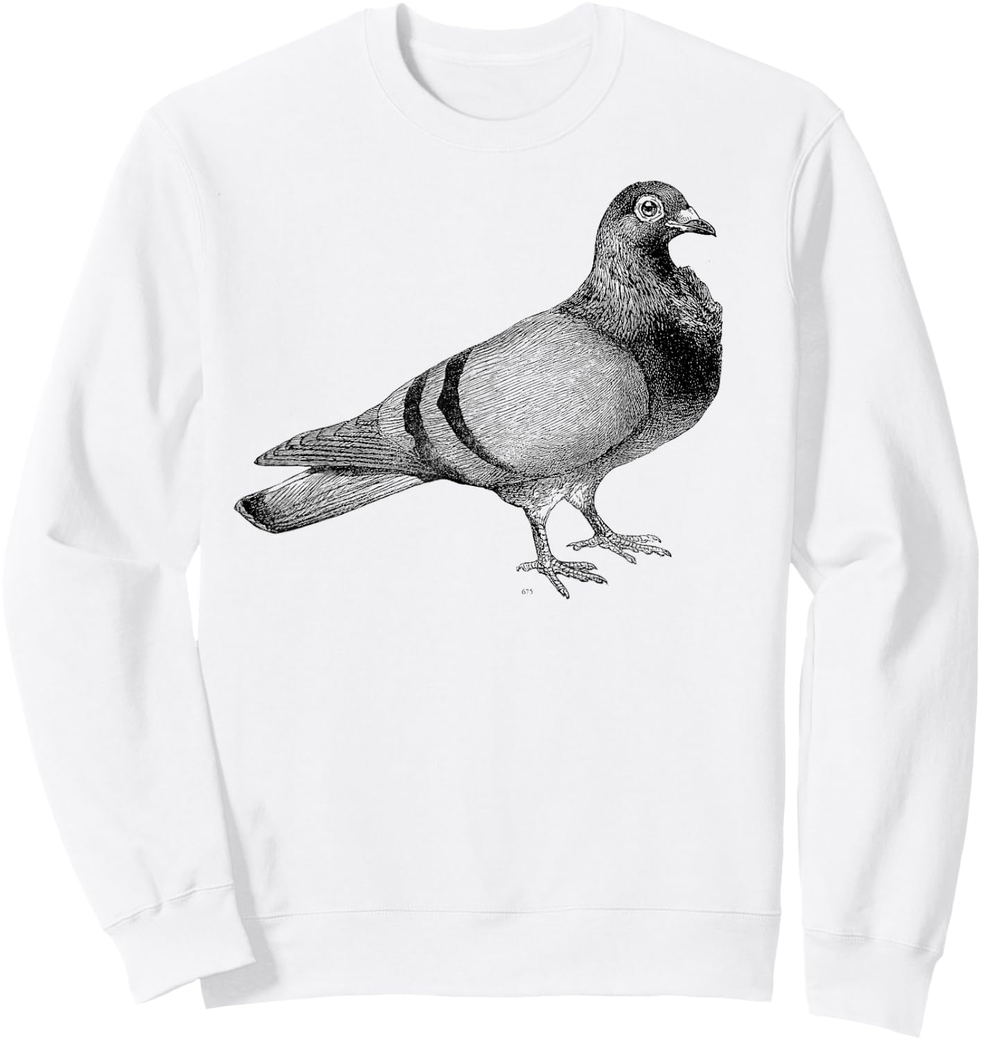 Big Texas Vintage Pigeon Illustration Sweatshirt - Sweatshirt | White