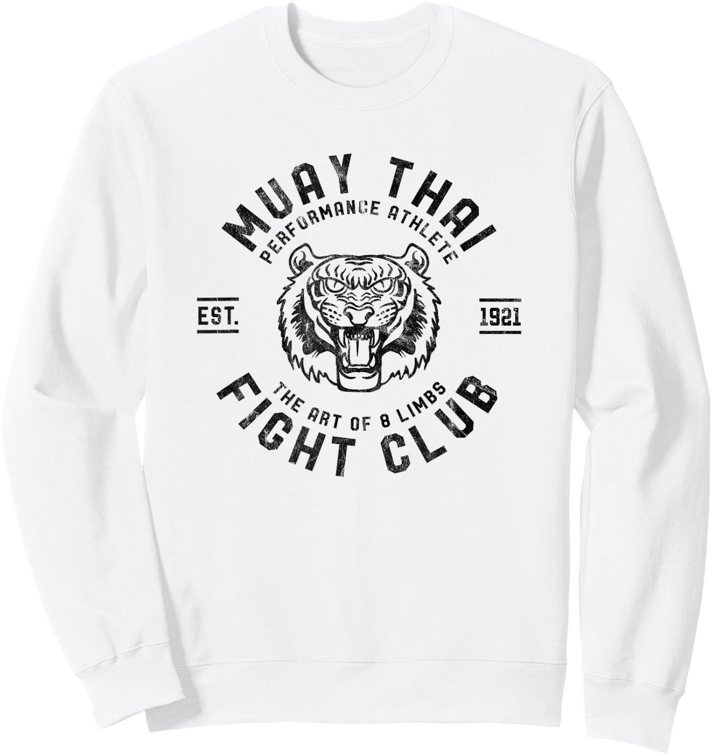 Muay Thai Street Fight Club MMA Tiger Kick Boxing Club Sweatshirt - Sweatshirt | White