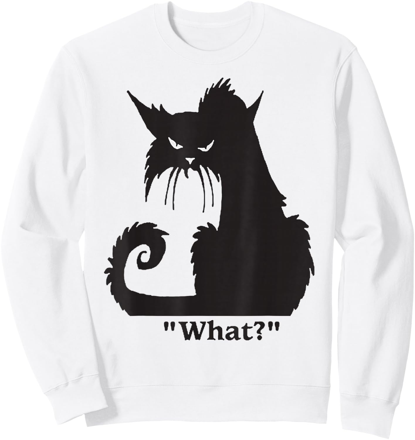 Cat What Funny Shirt Sweatshirt - Sweatshirt | White