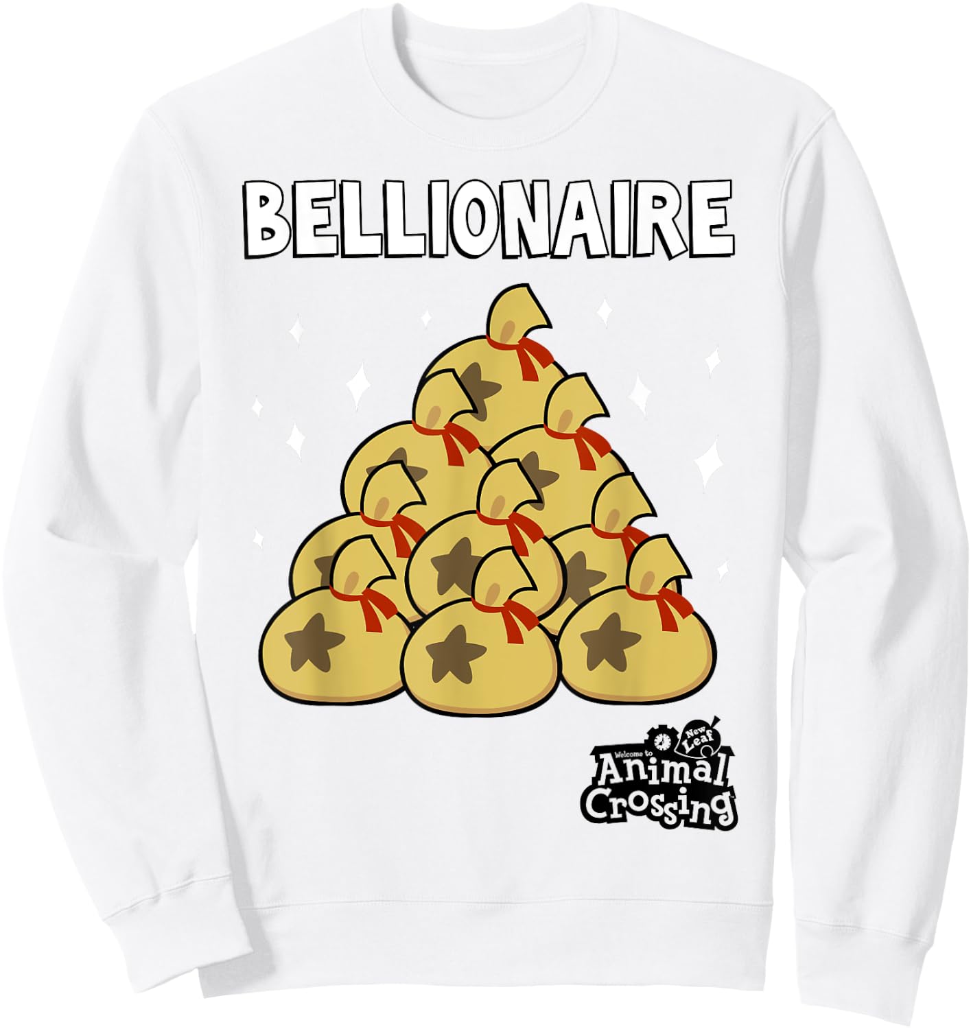 Animal Crossing New Leaf Bellionaire , Grey, Small Sweatshirt - Sweatshirt | White