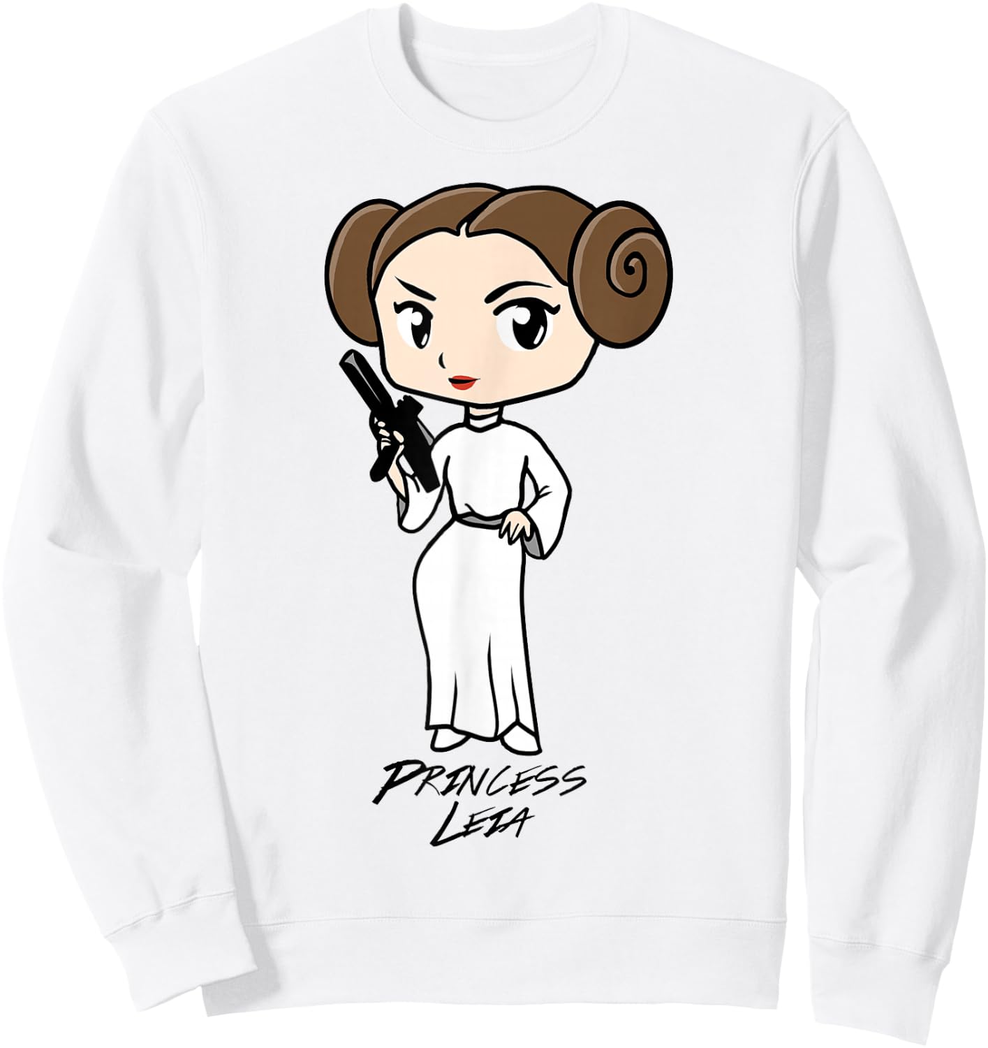 Star Wars Princess Leia Cute Cartoon Graphic Sweatshirt - Sweatshirt | White