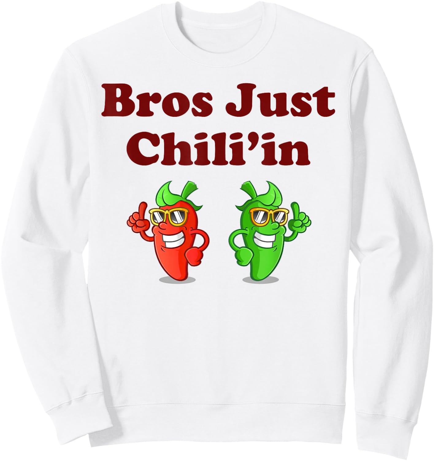 Bros Just Chili'in Spicy Cook-off Sweatshirt - Sweatshirt | White
