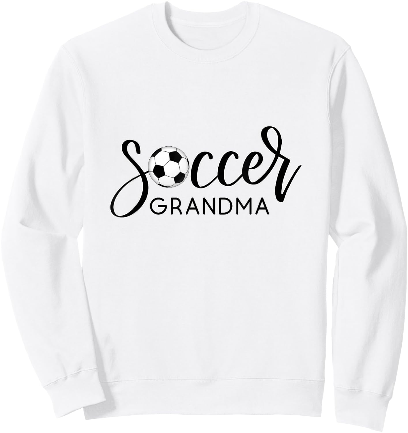 SOCCER GRANDMA Design with Soccer Ball and Hand Lettering Sweatshirt - Sweatshirt | White
