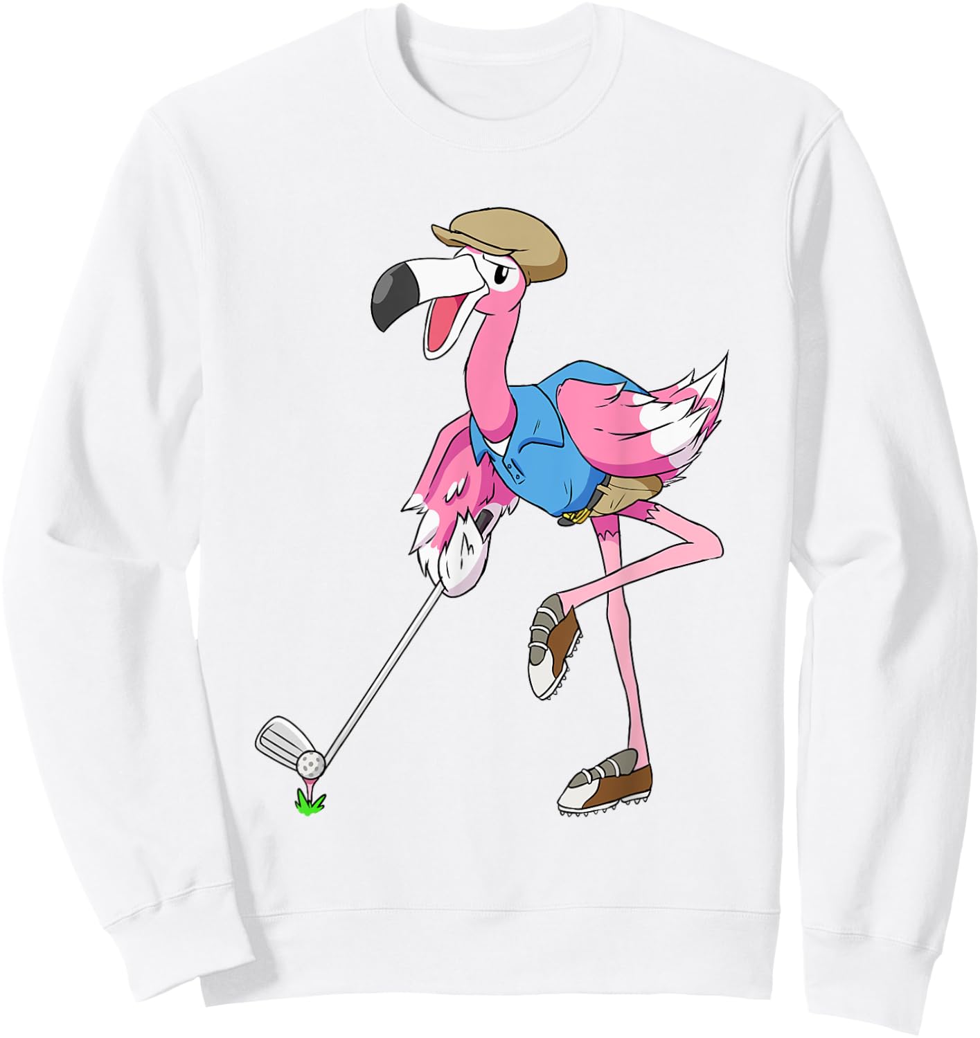 Pink Flamingo Golf Gifts Men Golfer Club Sweatshirt - Sweatshirt | White