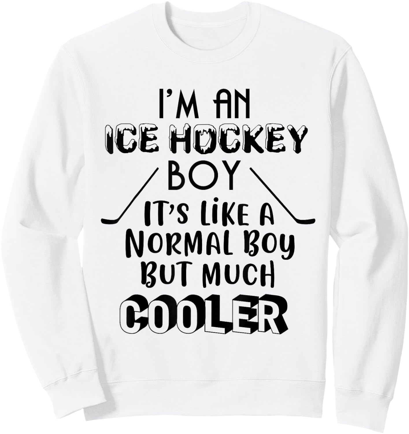 Hockey Son Hockey Child Hockey Sweatshirt - Sweatshirt | White