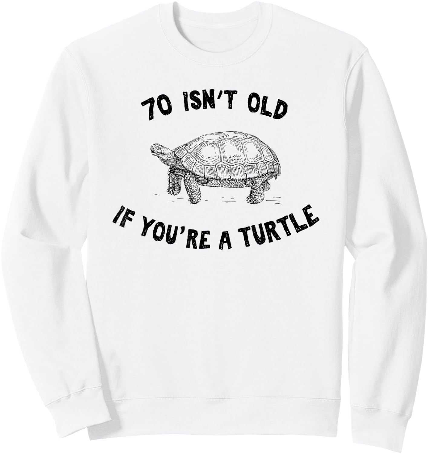 70 Isn't Old If You're A Turtle Funny Birthday Party Gift Sweatshirt - Sweatshirt | White