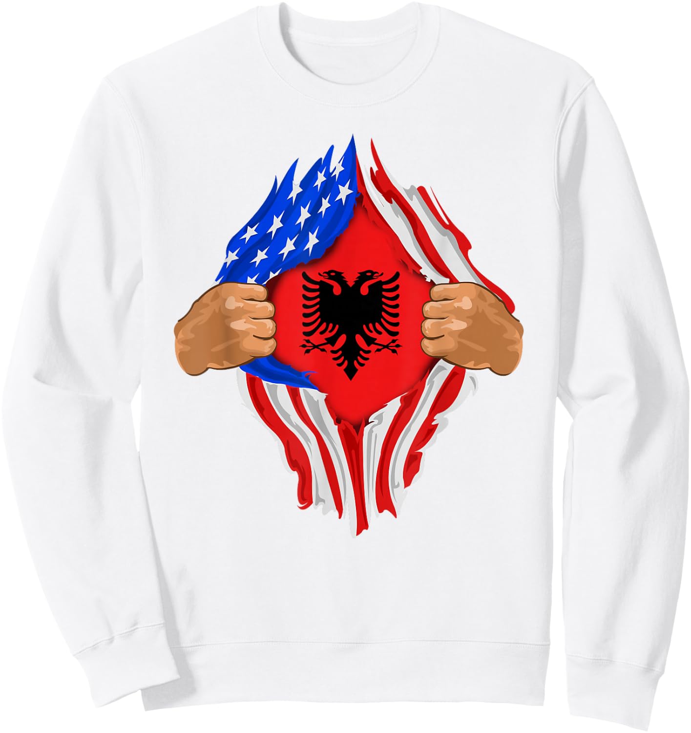 Albanian Blood Inside Me | Albania Flag Gift Sweatshirt - Sweatshirt | White