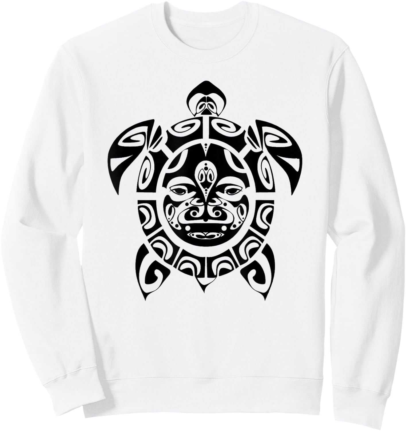 Psychedelic Sea Turtle, Retro Black And White Trippy Sweatshirt - Sweatshirt | White