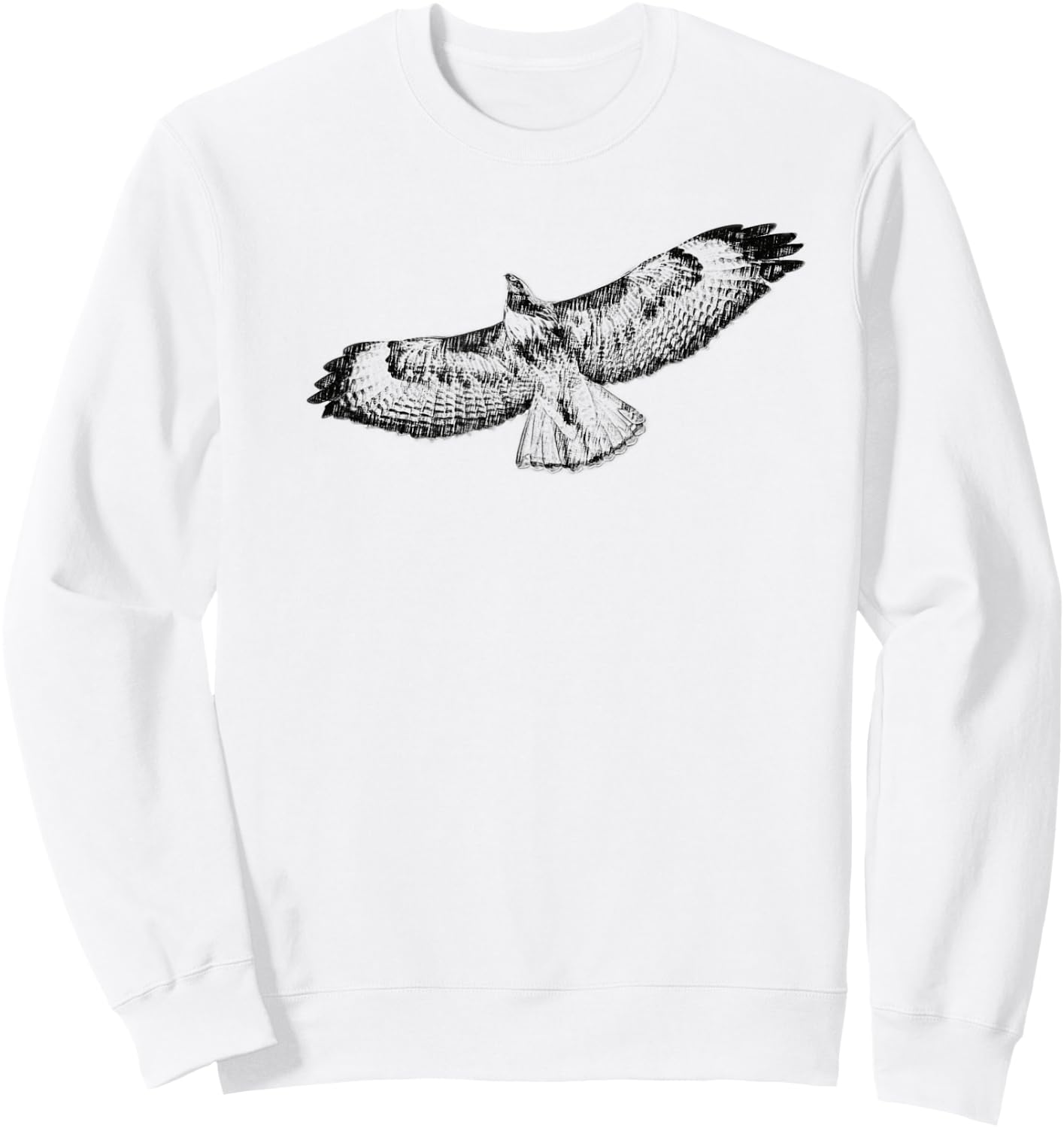 Hawk T Shirt Bird Flying Sketch Sweatshirt - Sweatshirt | White