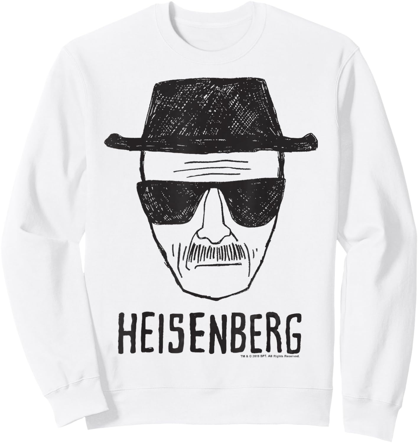 Breaking Bad Heisenberg Head Shot Sketch Sweatshirt - Sweatshirt | White