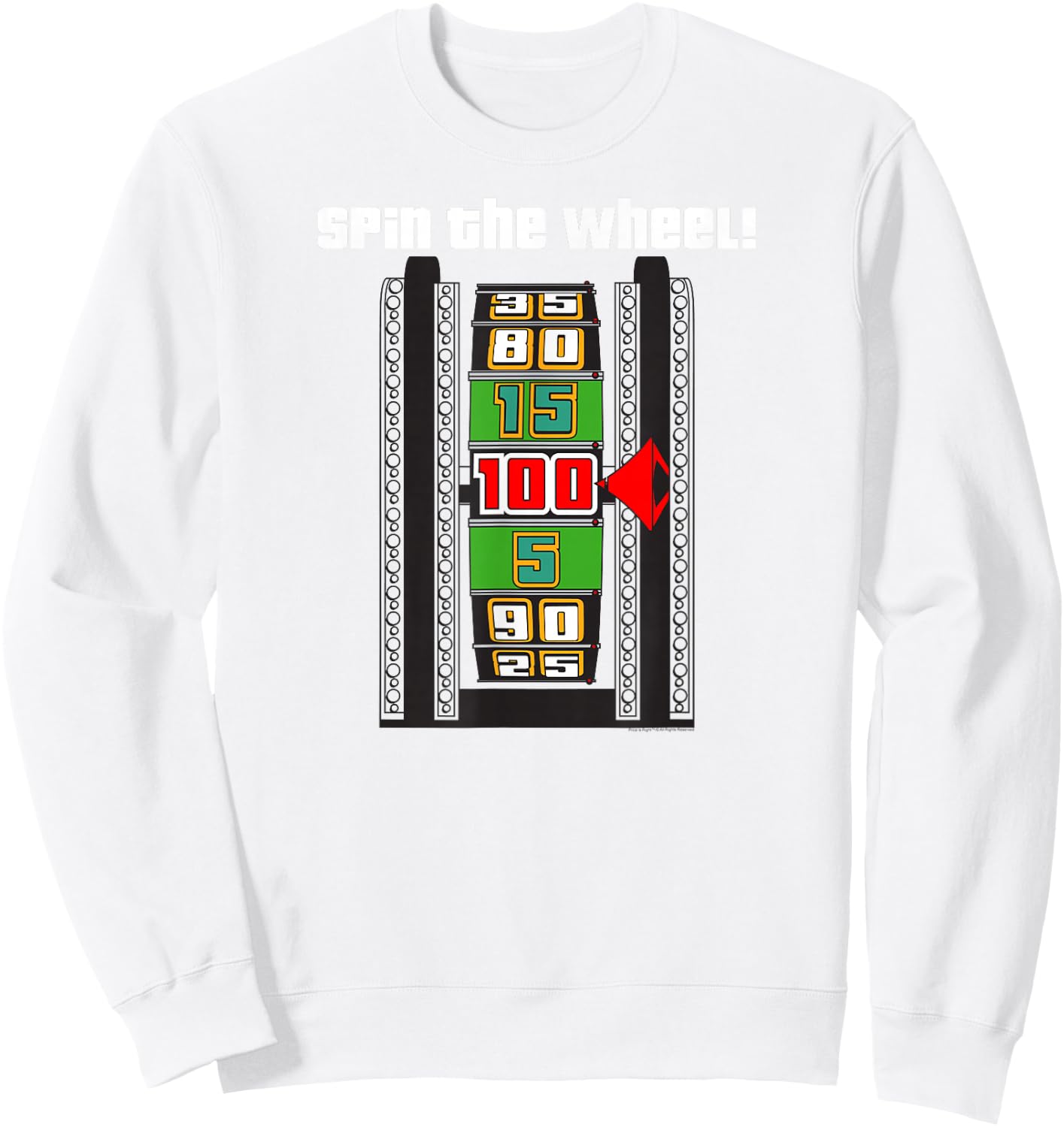 Price is Right Spin the Wheel Sweatshirt - Sweatshirt | White