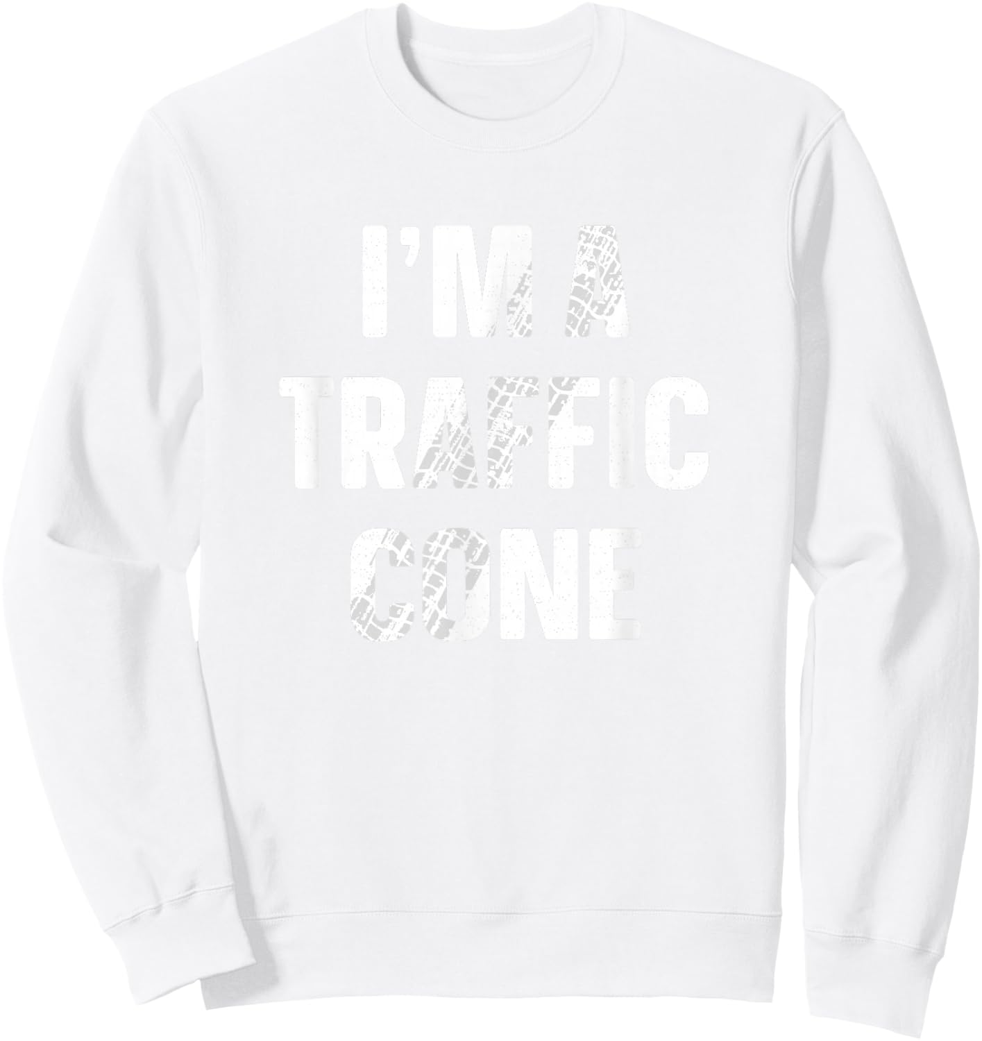 I'm A Traffic Cone Shirt Adult Kids Costume Funny Halloween Sweatshirt - Sweatshirt | White