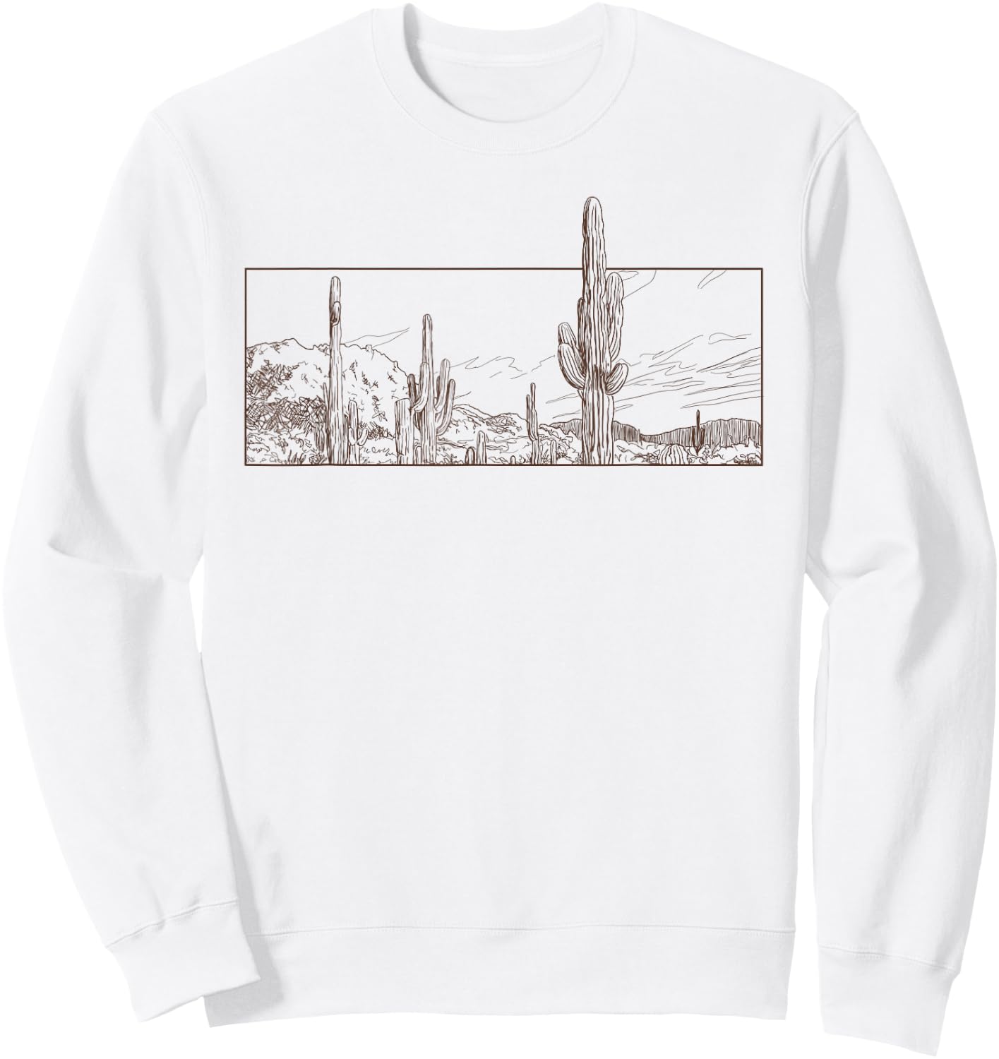 Desert Cactus scene shirt Sweatshirt - Sweatshirt | White