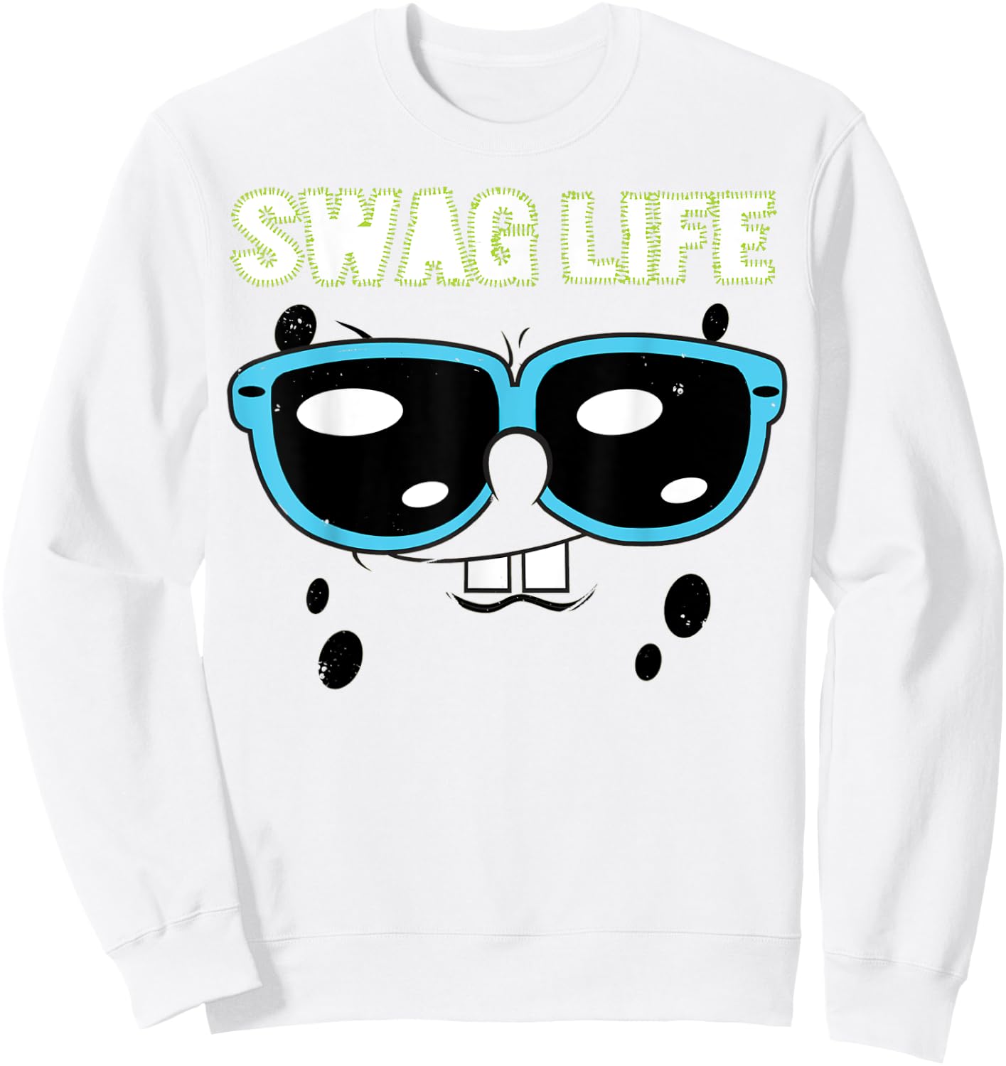 Spongebob SquarePants Swag Life Sunglasses Sweatshirt - Sweatshirt | White