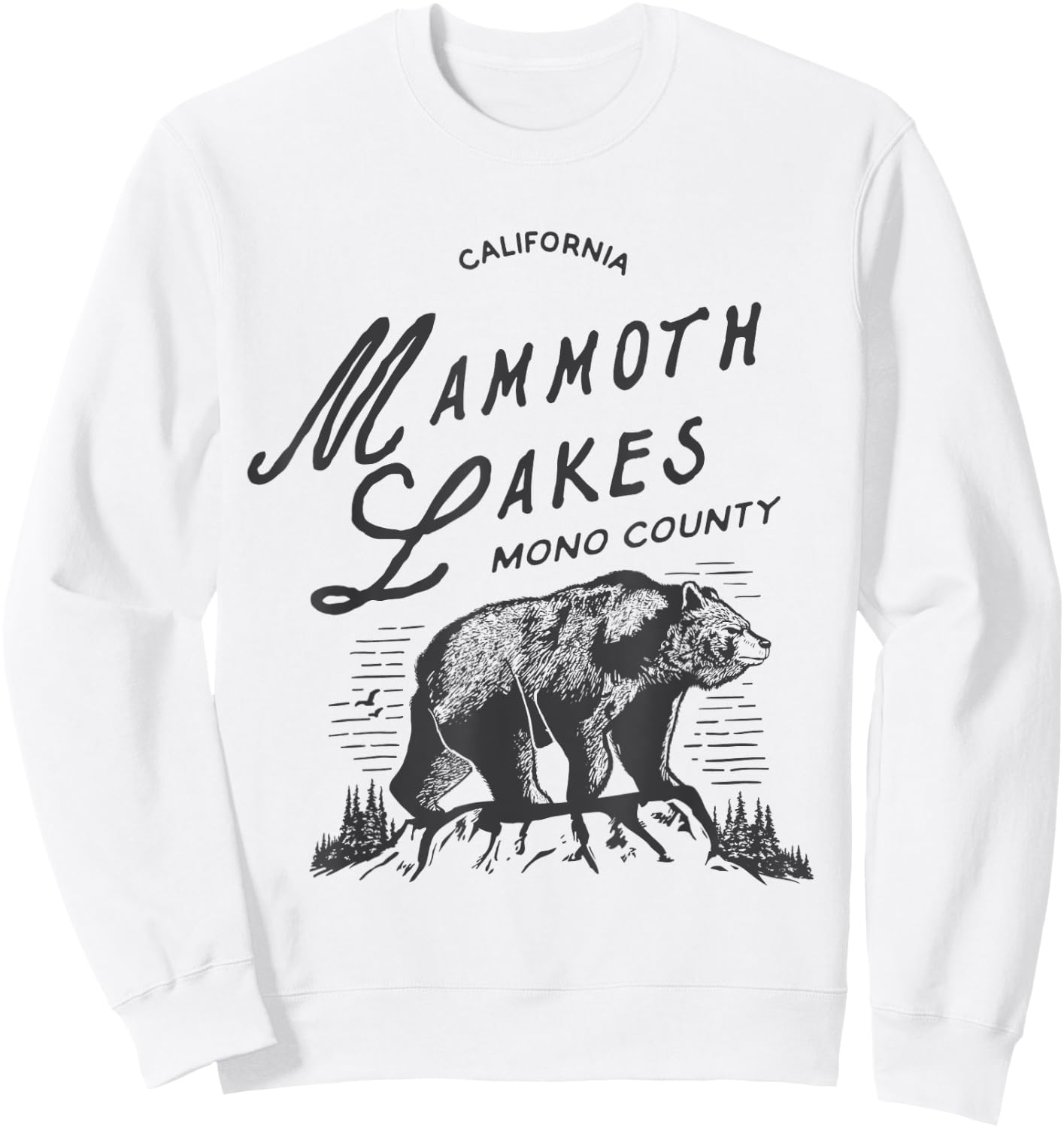 Vintage Mammoth Lakes Retro Bear Vacation California Sweatshirt - Sweatshirt | White