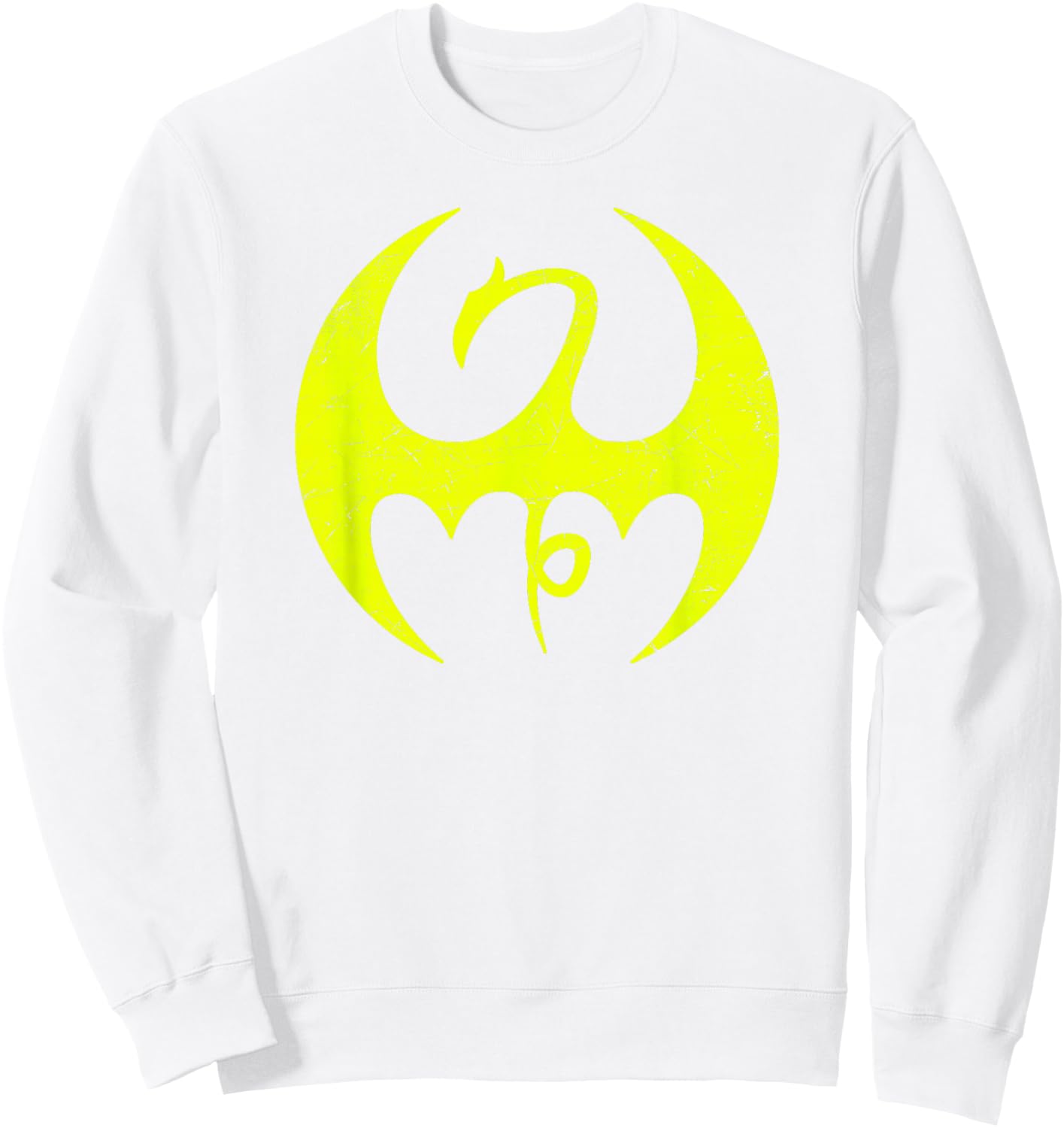 Marvel Iron Fist Distressed Dragon Logo Graphic C1 Sweatshirt - Sweatshirt | White