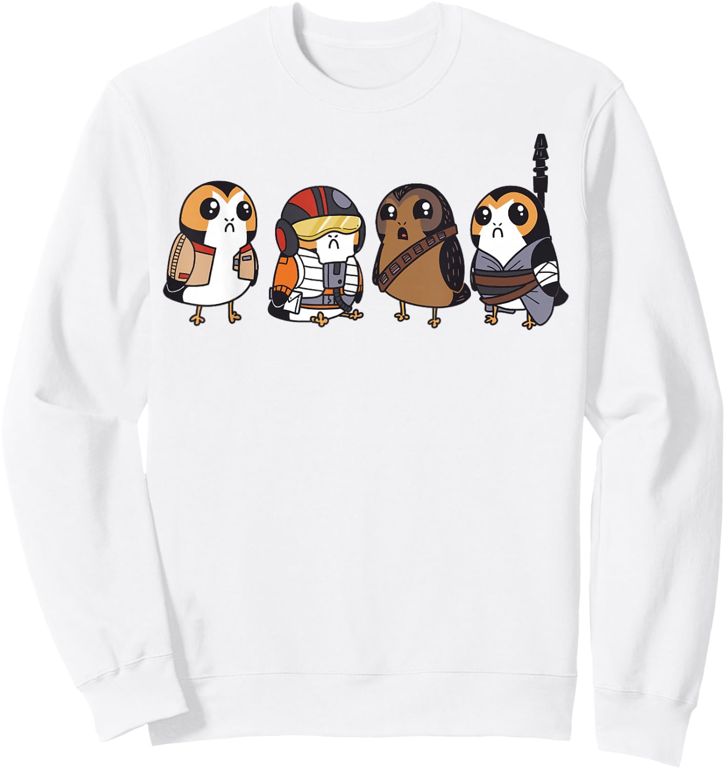Star Wars Cute Porgs Dressed As Characters Portrait Sweatshirt - Sweatshirt | White