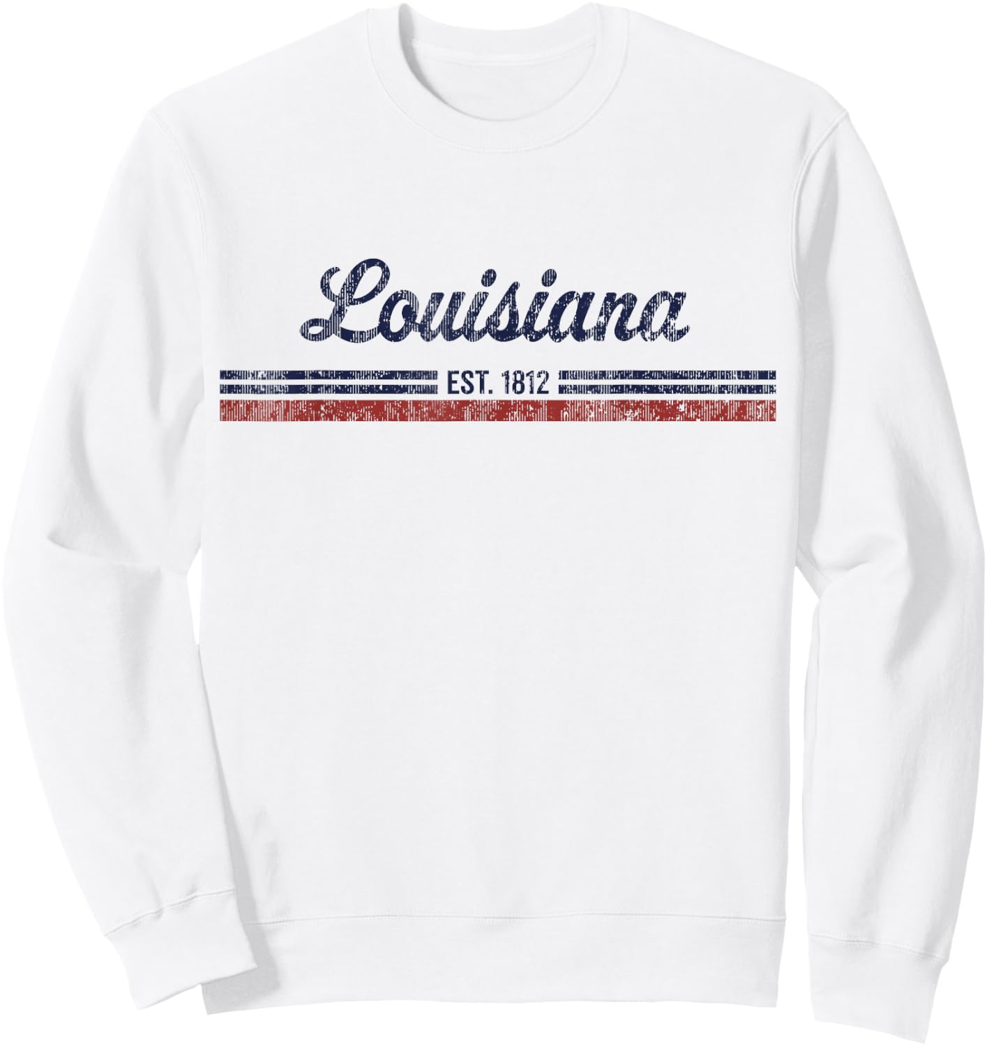 Louisiana Vintage American Flag Retro Design Sweatshirt - Sweatshirt | White