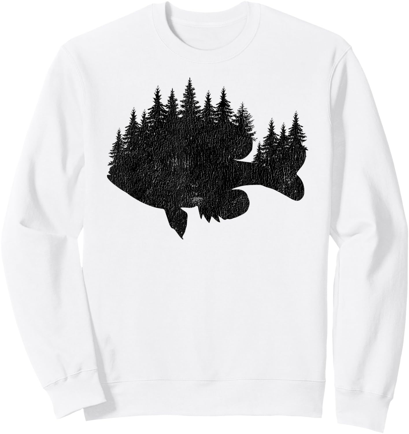 Bluegill Fishing Forest Treeline - Panfish Fisherman Sweatshirt - Sweatshirt | White