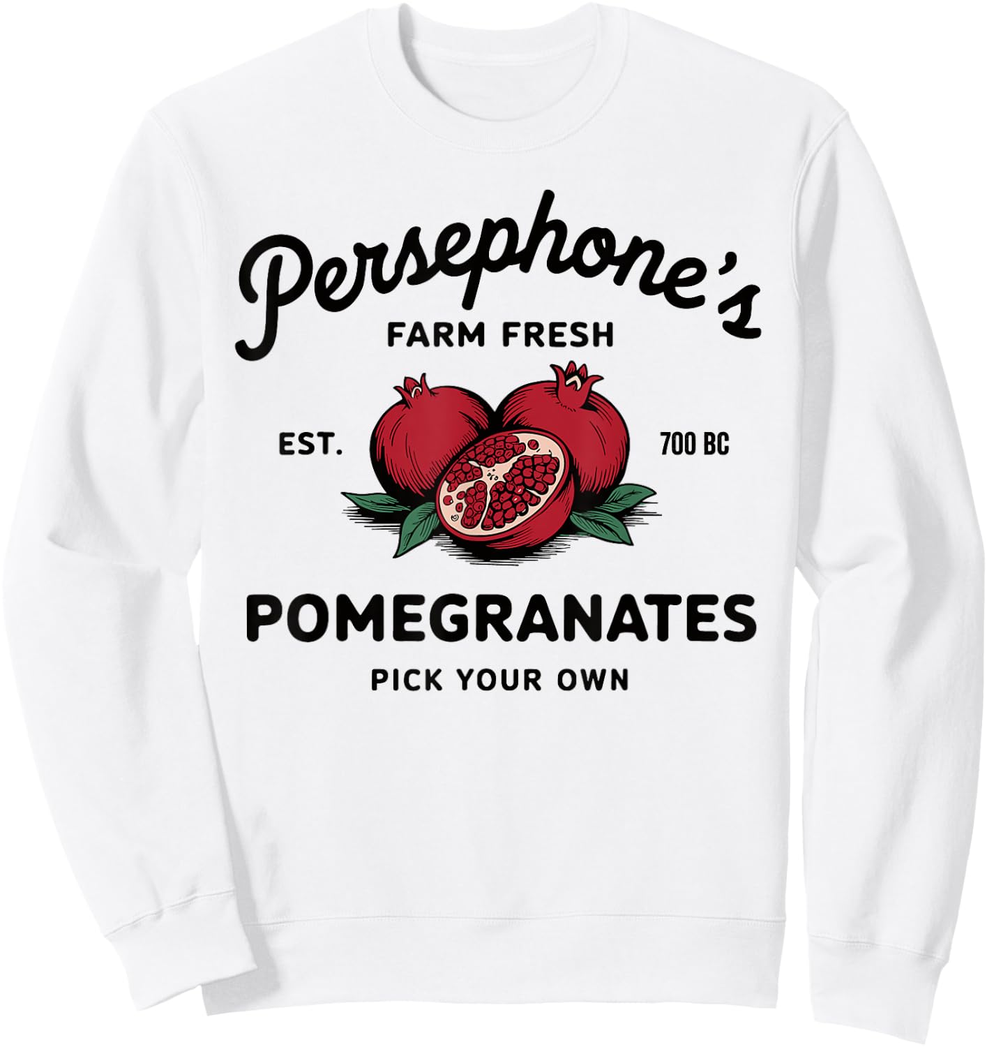 Persephone's Pomegranates Greek Mythology Sweatshirt - Sweatshirt | White